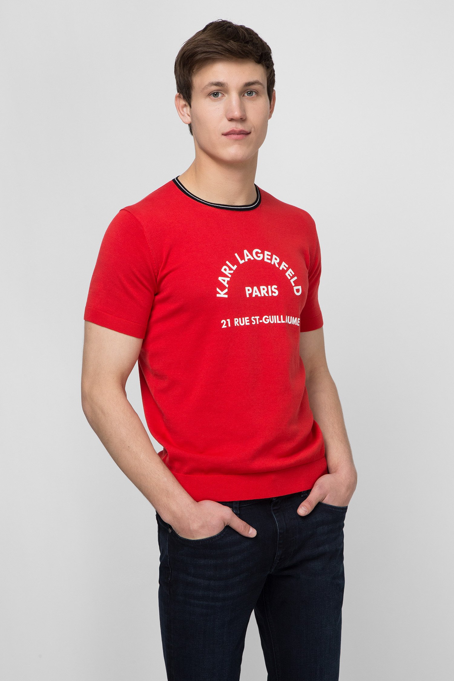 Чоловіча червона футболка Karl Lagerfeld 501301.655029;320