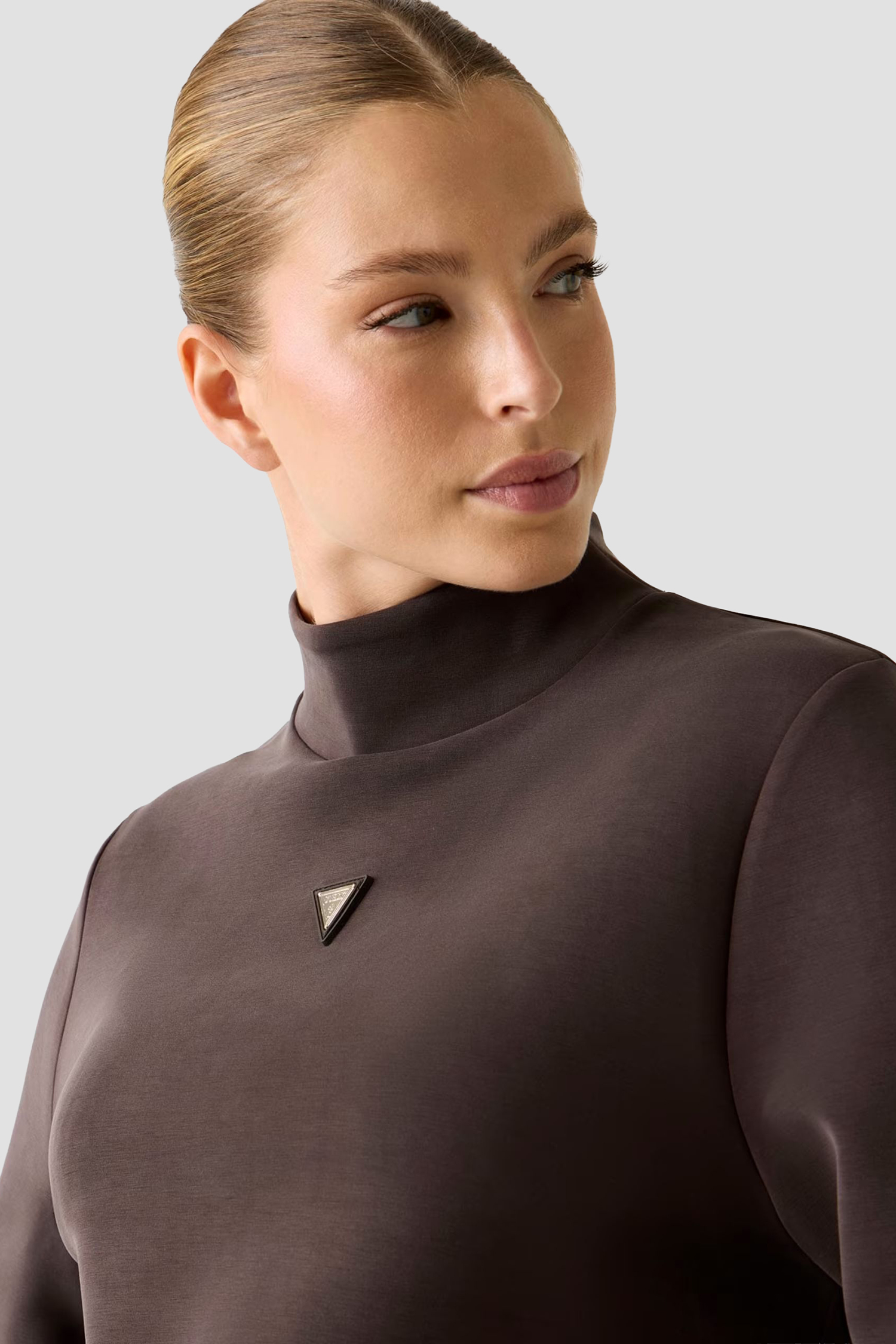 Женский коричневый лонгслив Guess V4YQ05.KCAY2;A10K
