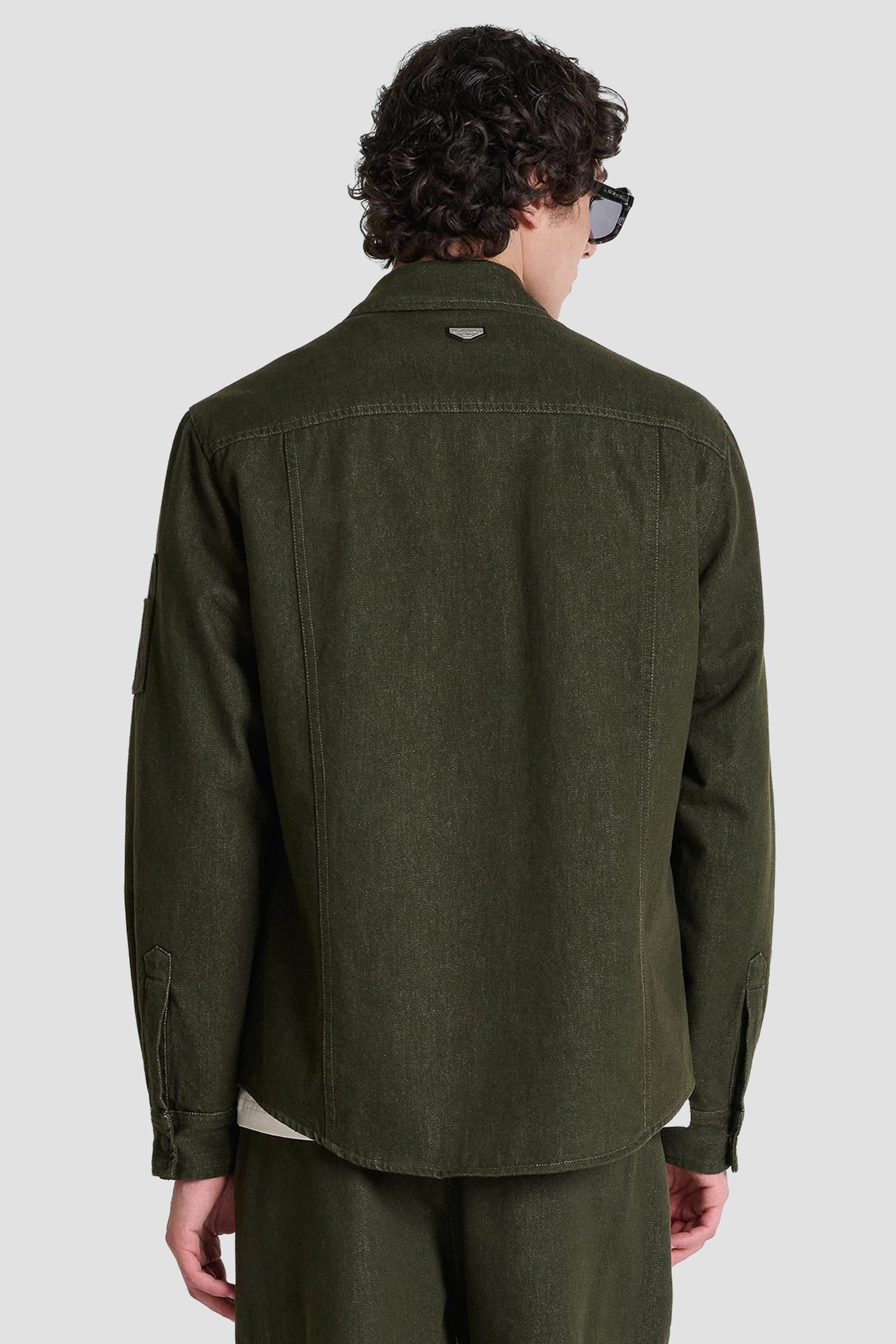 Мужская оливковая джинсовая куртка Antony Morato MMCO00986.FA700172;4088
