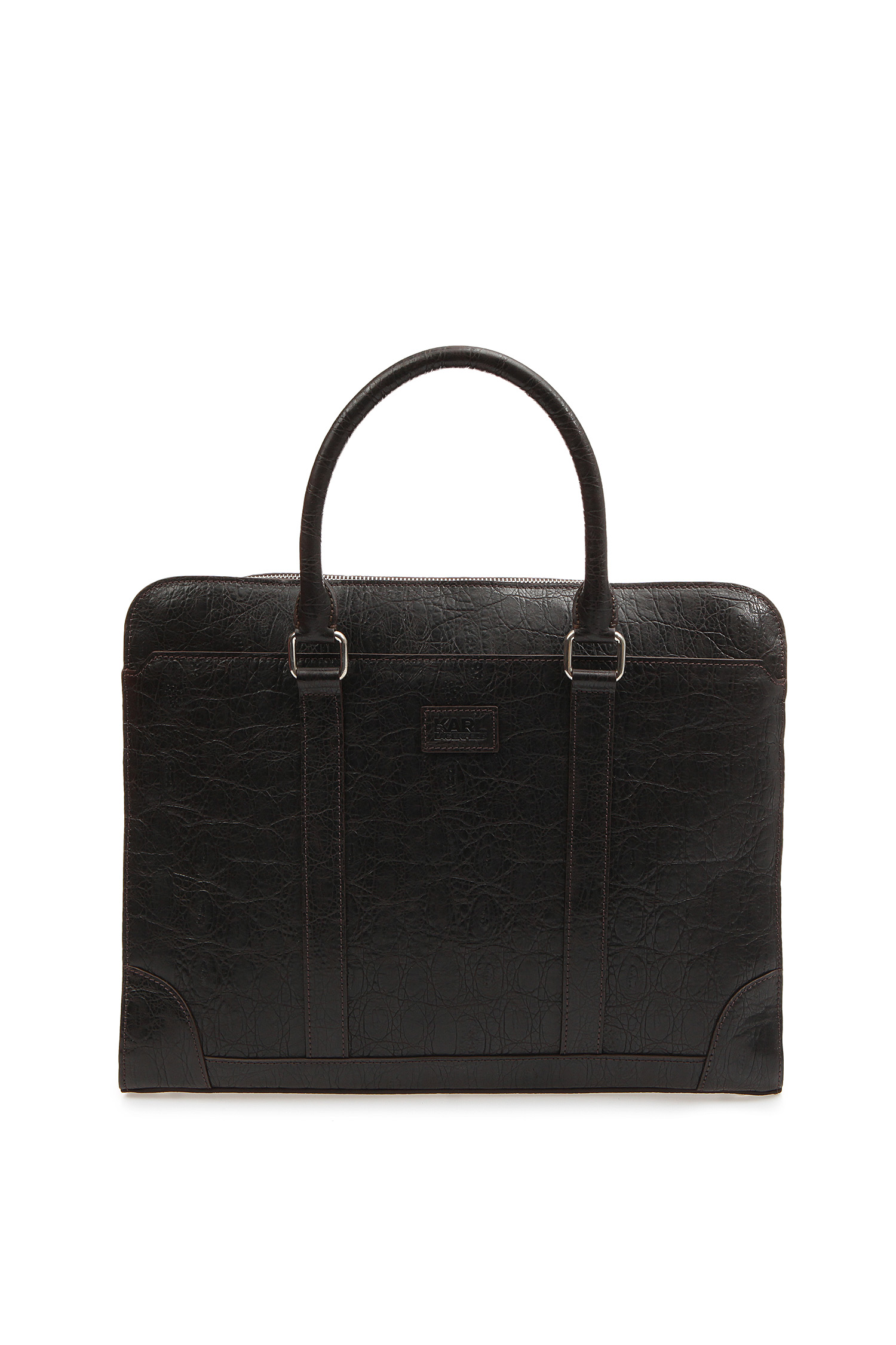 Мужская коричневая кожаная сумка для ноутбука Karl Lagerfeld 582454.815902;480