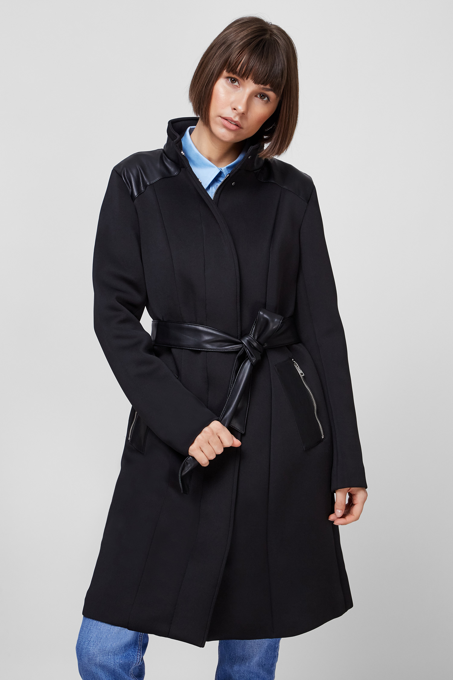 Женское черное пальто Guess W1RL04.WDO50;JBLK