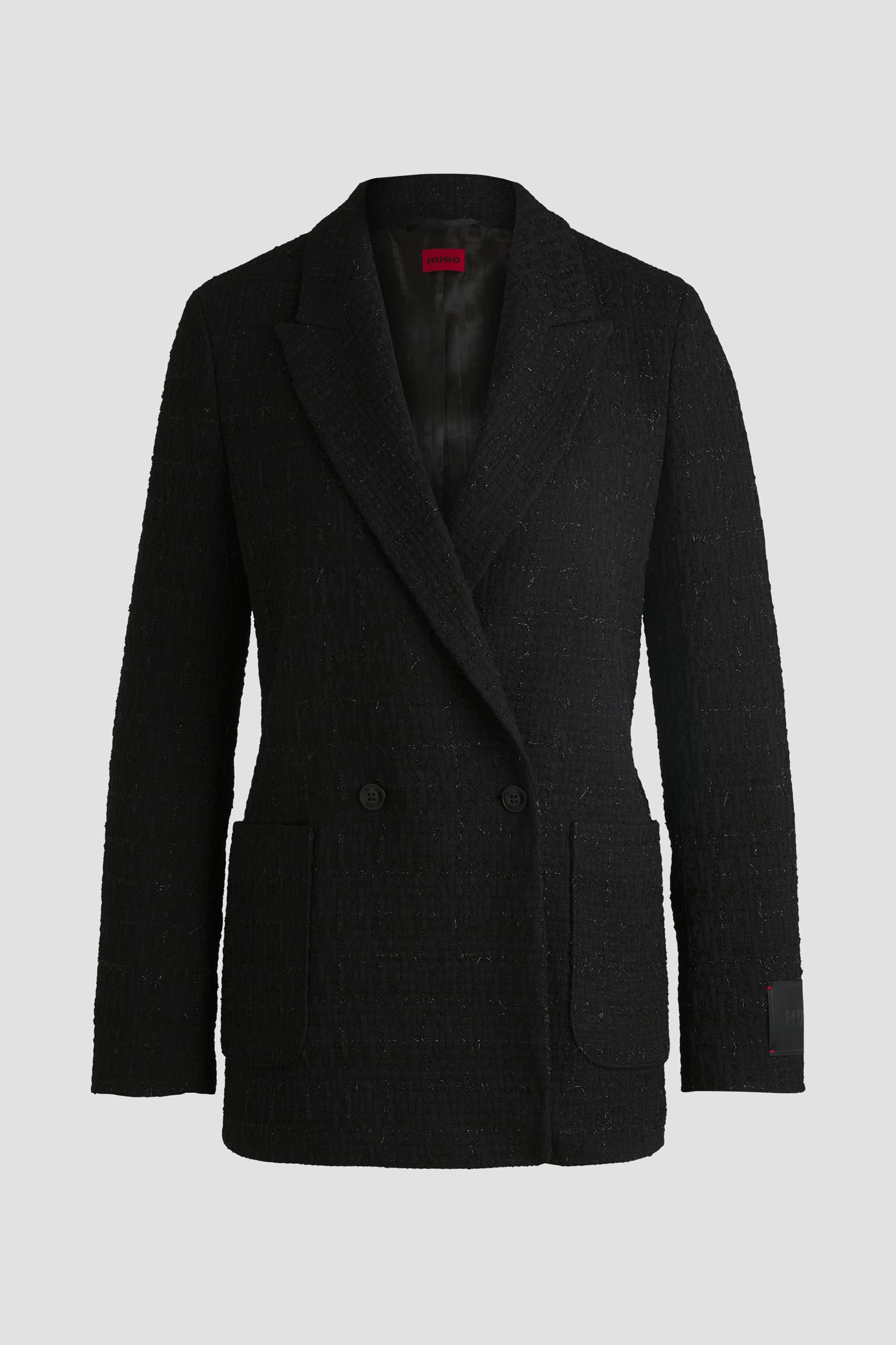 Женский черный твидовый блейзер HUGO 50525903;979