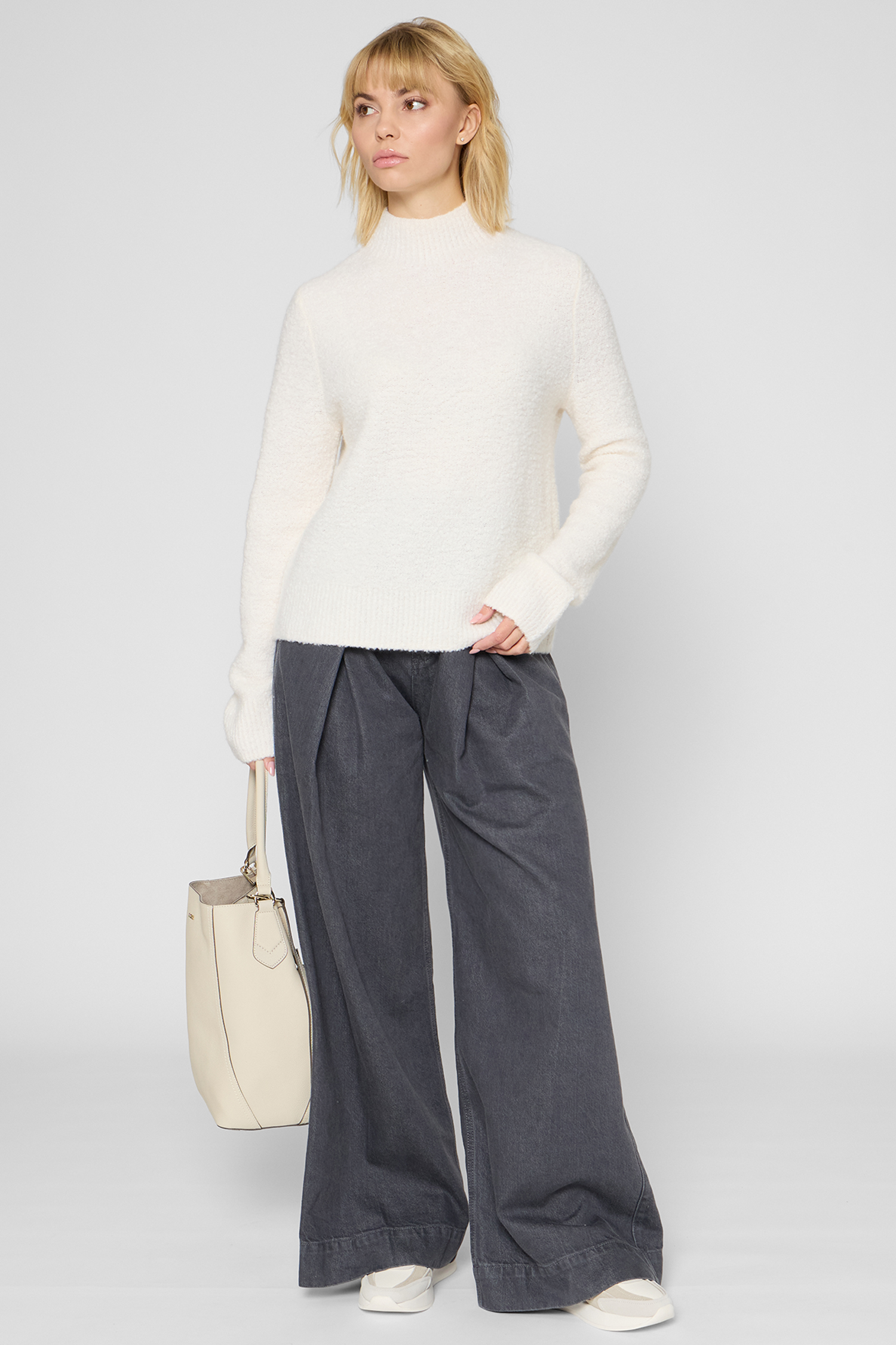 Женский белый шерстяной свитер BOSS 50547907;118