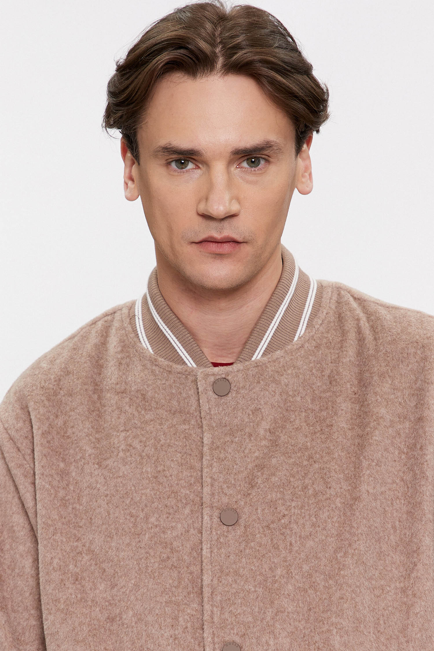 Мужской бежевый бомбер Guess M4RL39.WFWS2;F1AX