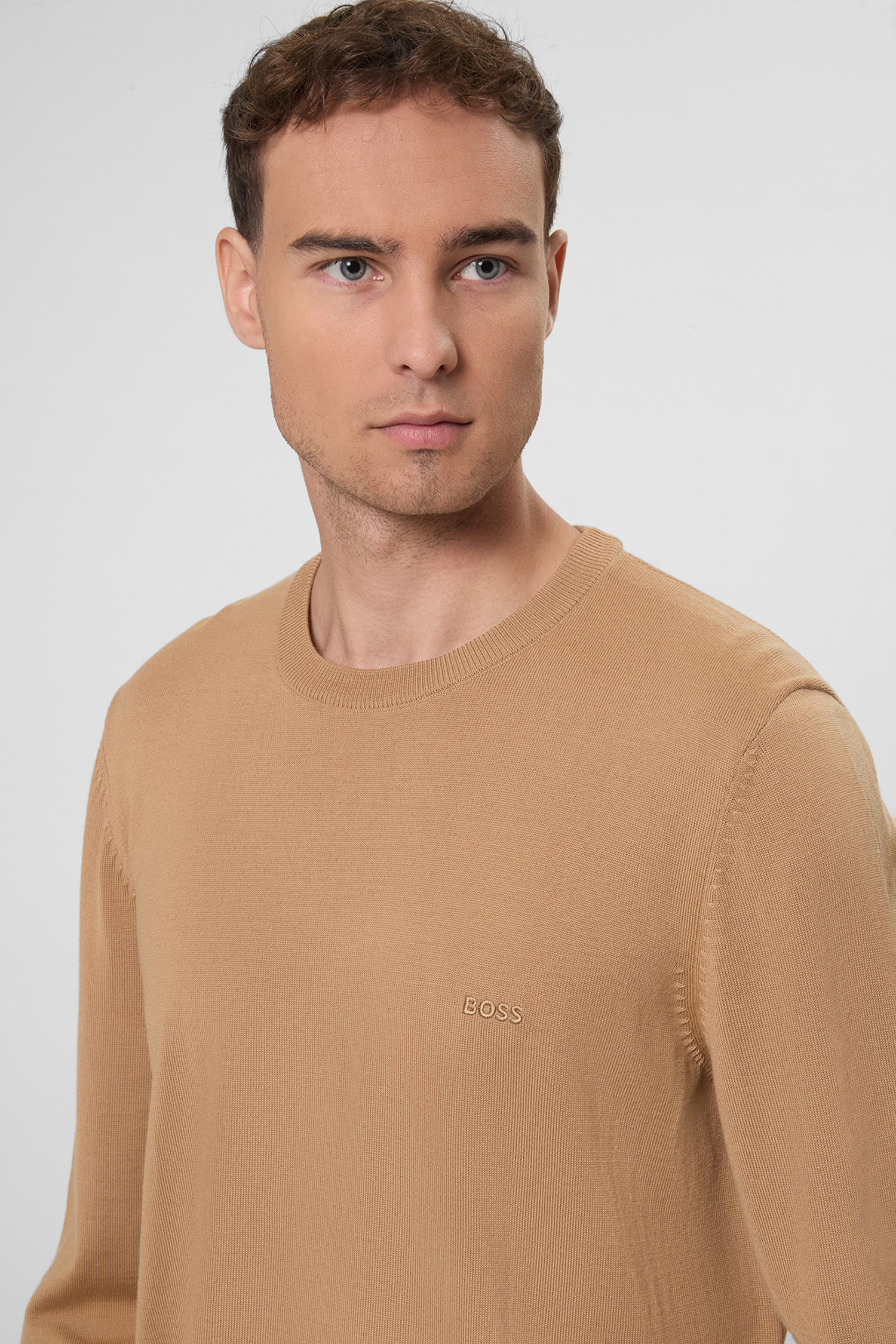 Чоловічий бежевий вовняний джемпер BOSS 50476364;260
