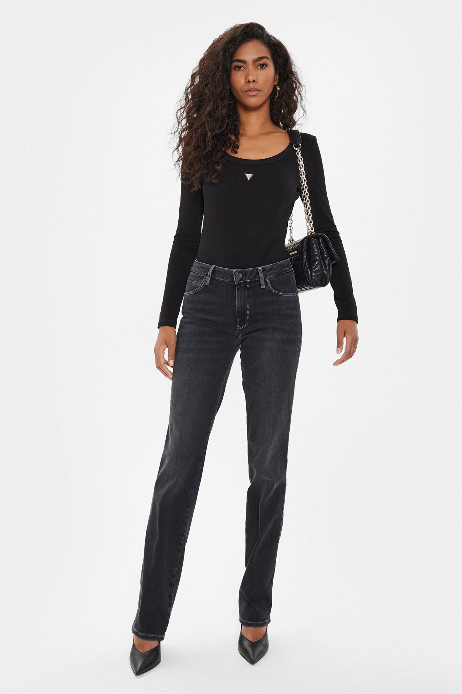 Женское черное боди Guess V4YP07.J1314;JBLK
