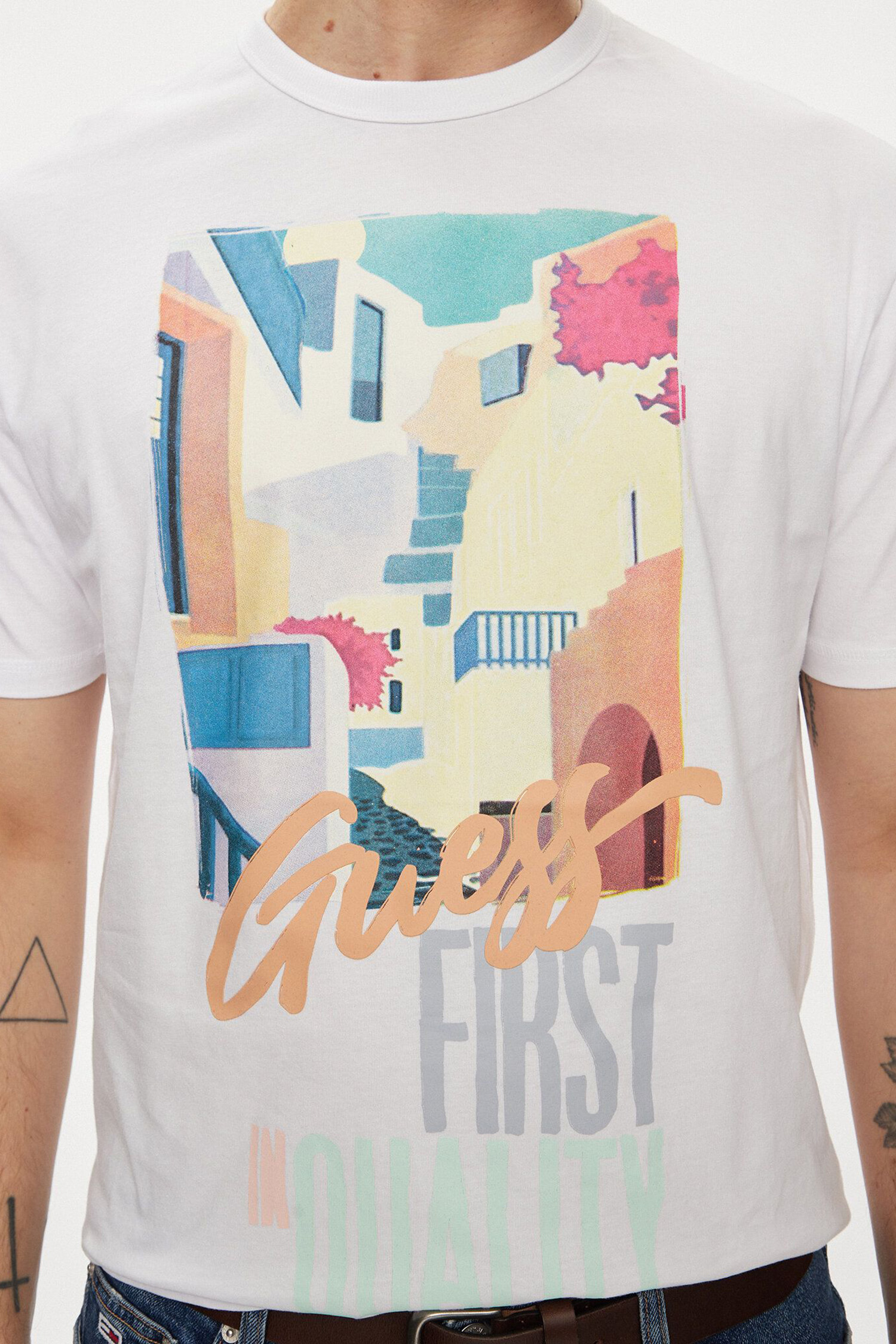 Мужская белая футболка Guess M4GI23.K8FQ4;G011