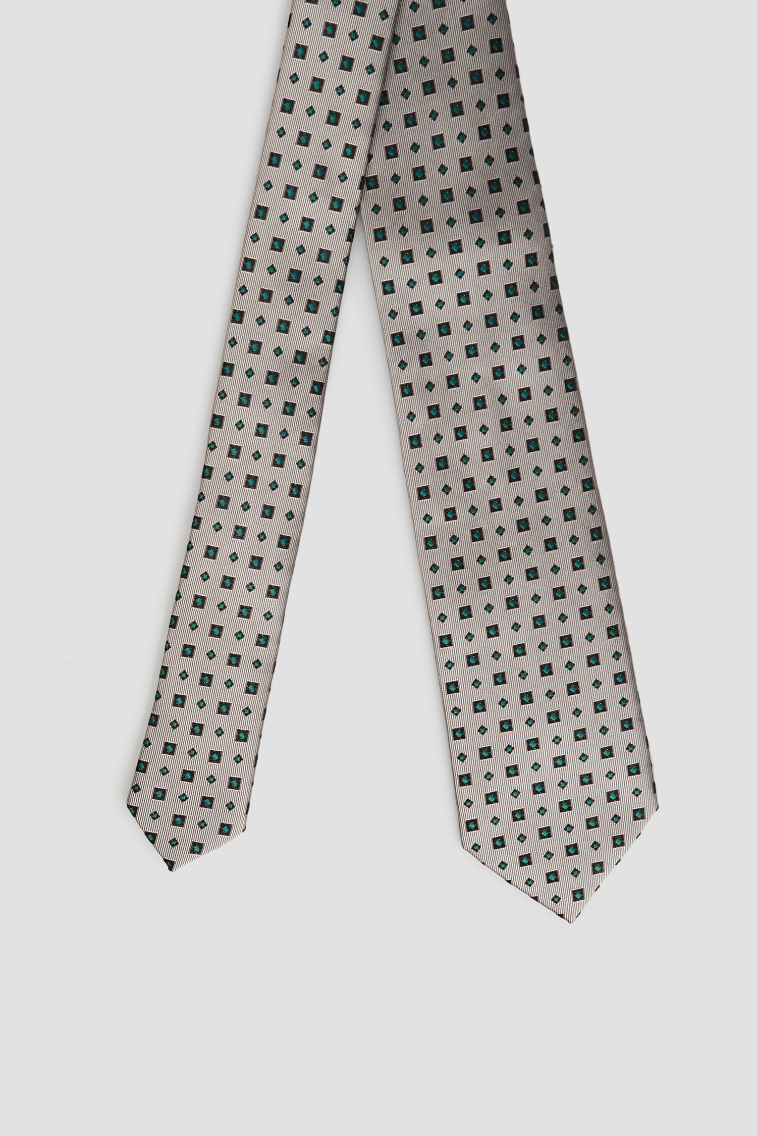 Чоловіча сіра шовкова краватка з візерунком BOSS 50455460;072