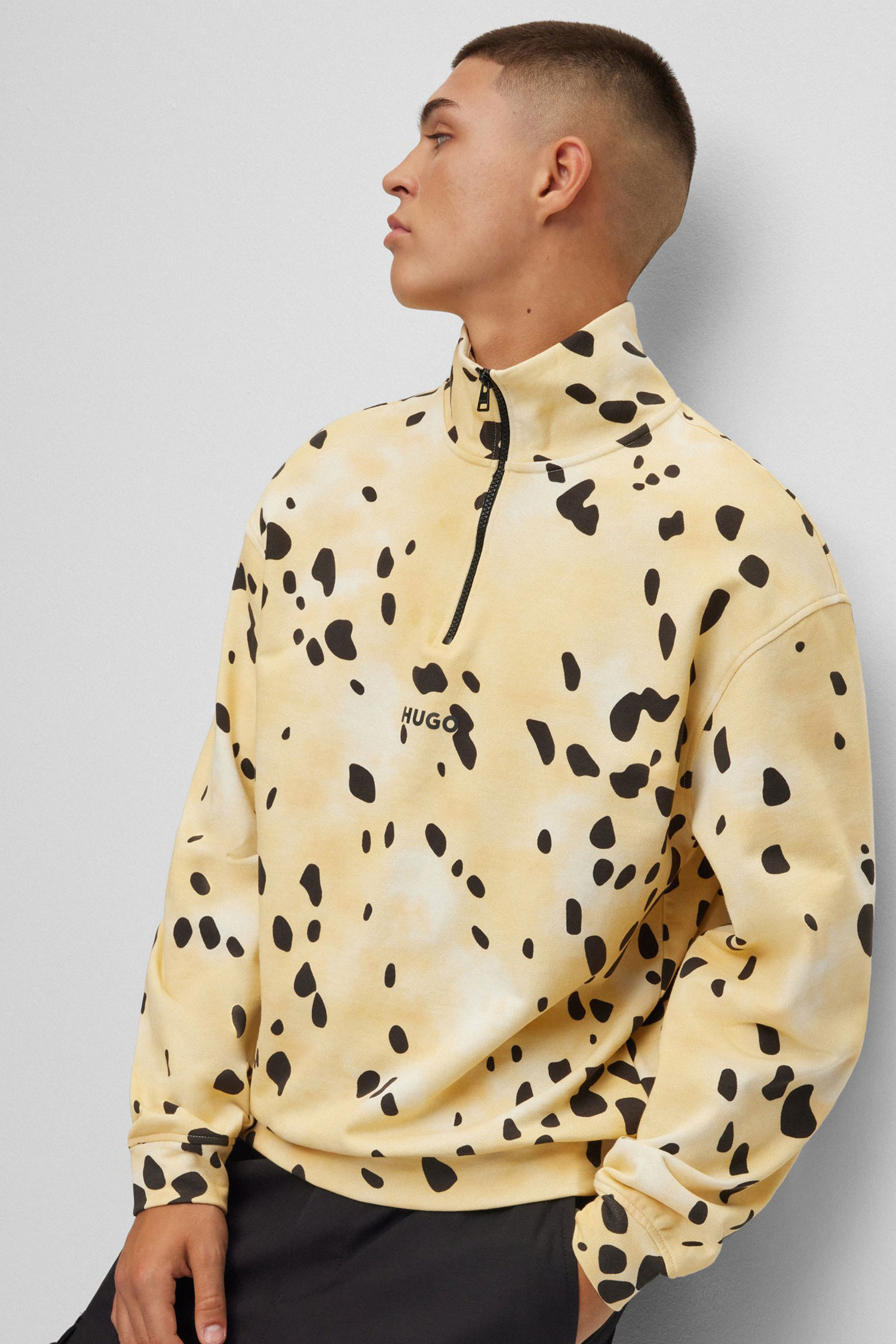 Мужская желтая спортивная кофта с узором HUGO 50498226;278