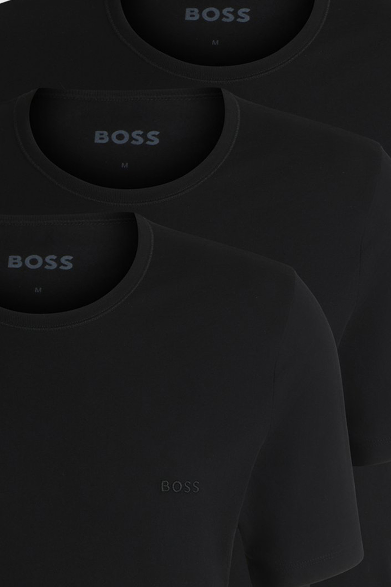 Мужская черная футболка  (3 шт) BOSS 50475284;001