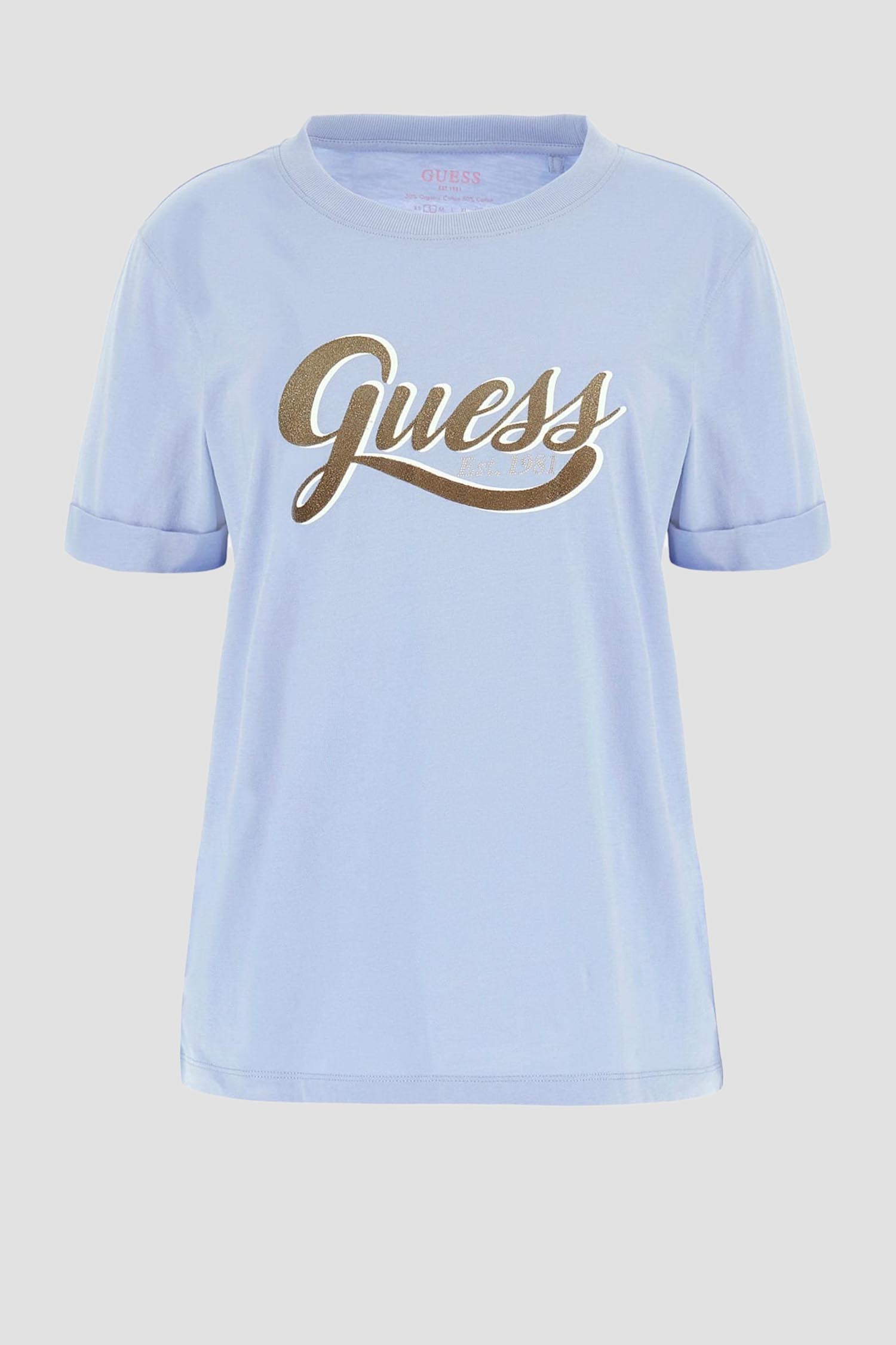 Женская голубая футболка Guess W4YI09.JA914;G76S