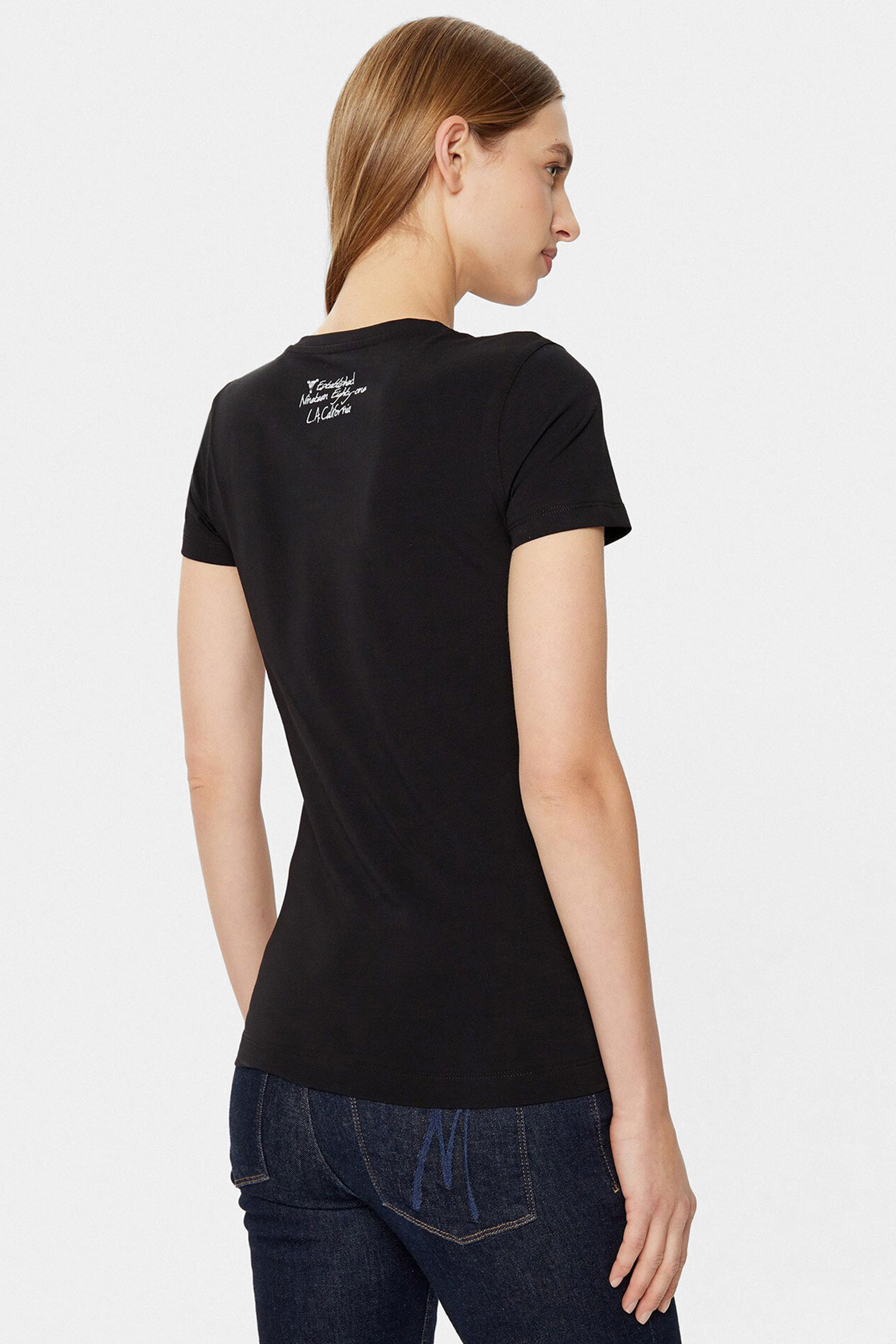 Жіноча чорна футболка Guess W5RI00.J1314;JBLK