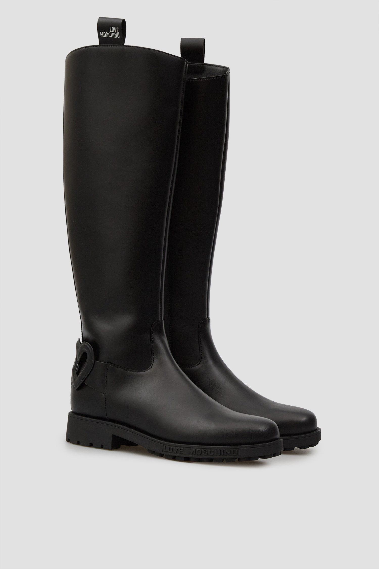 Женские черные кожаные сапоги Moschino JA26064G0N.IA0;000