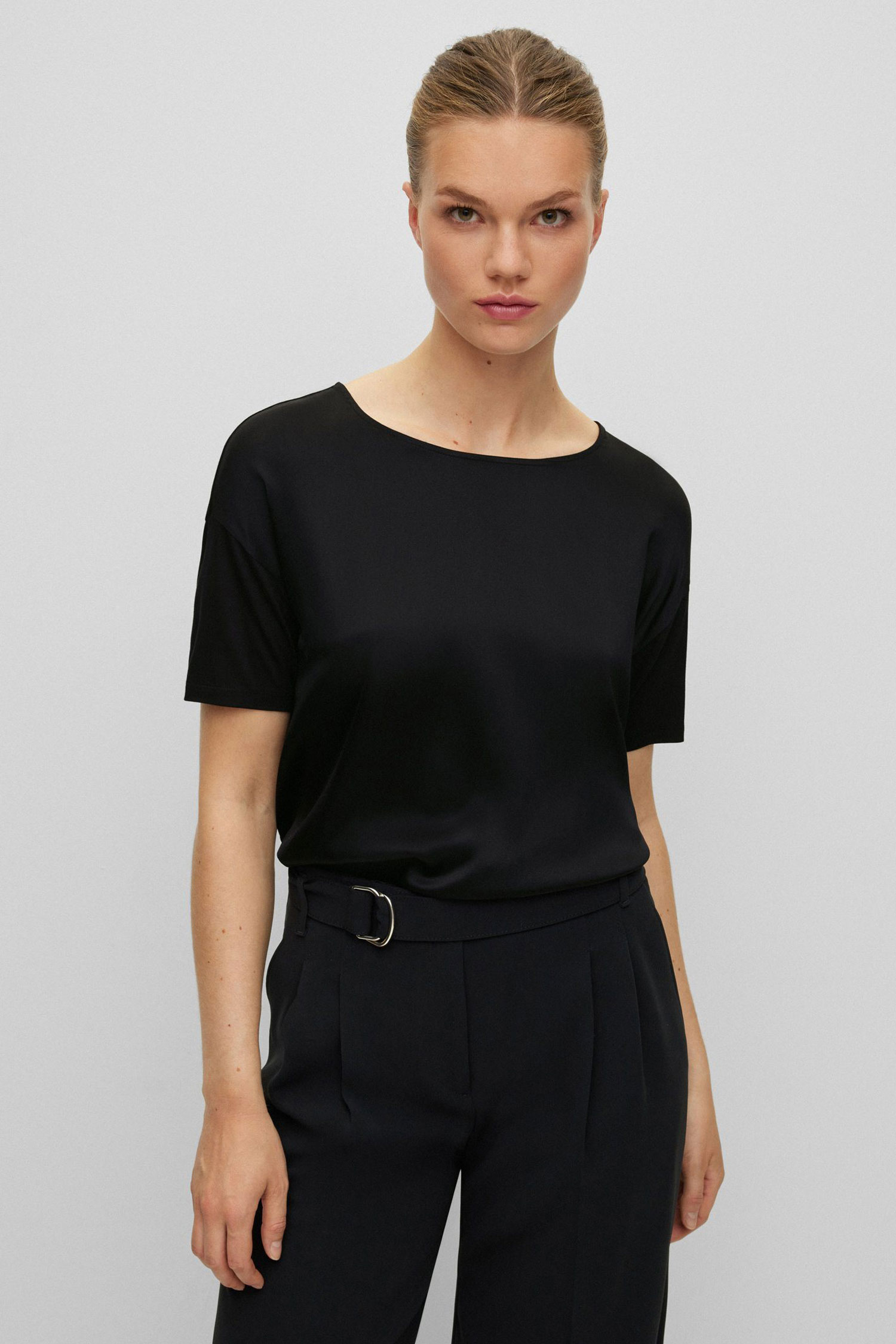 Жіноча чорна блуза BOSS 50457656;001