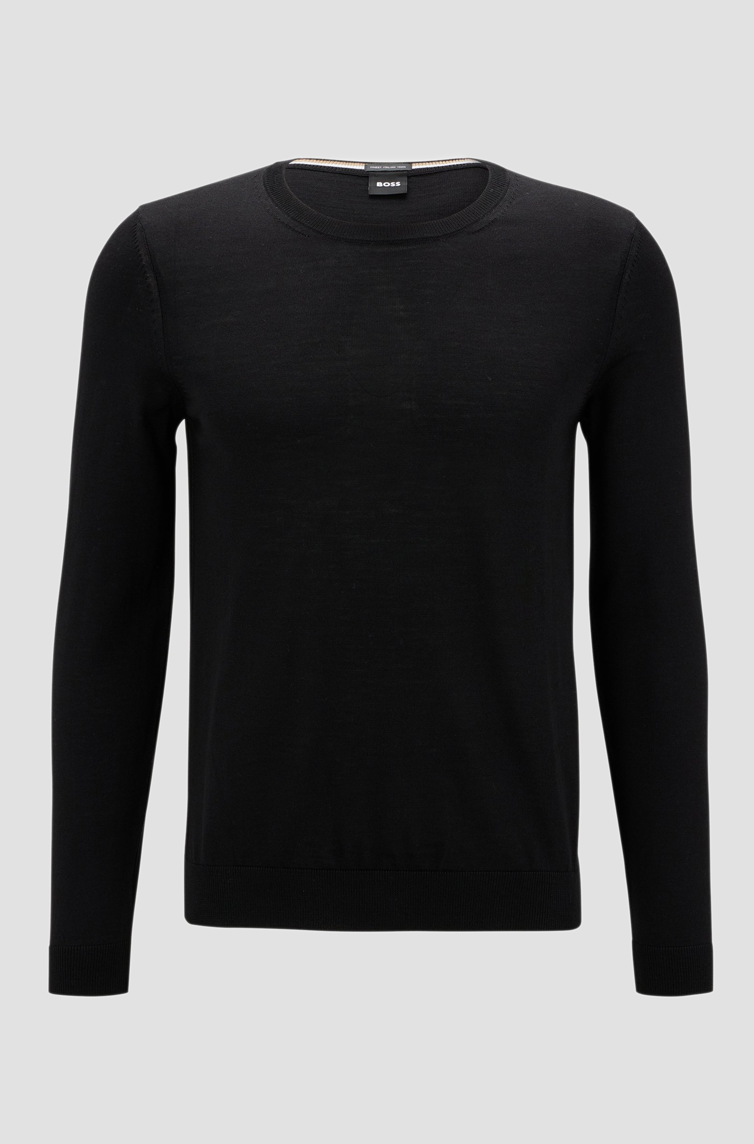 Чоловічий чорний вовняний джемпер BOSS 50468239;001