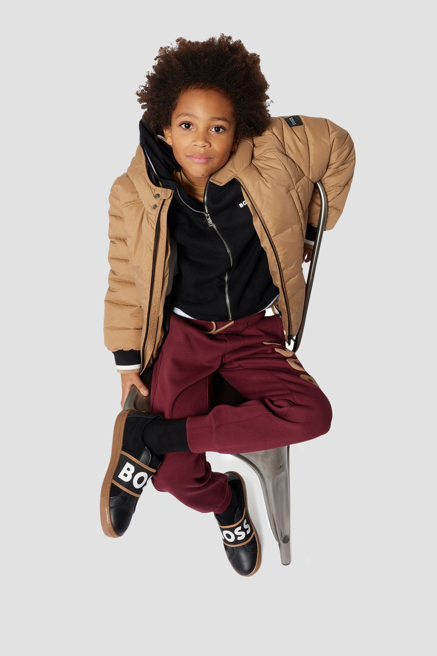 Детские бордовые спортивные брюки BOSS kids J51160;95L