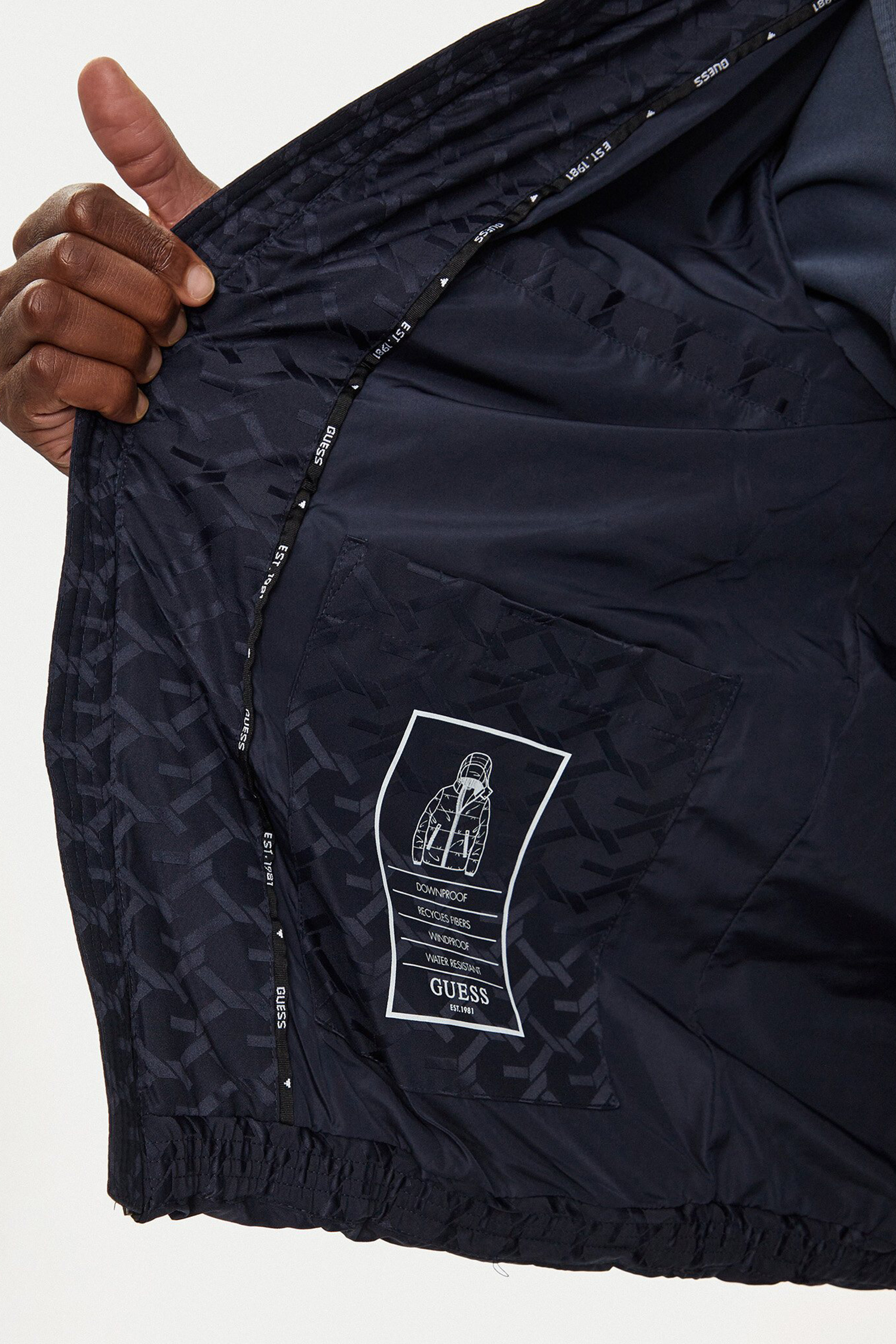 Чоловіча темно-синя куртка з візерунком Guess M4BL42.WG9L2;FB8G