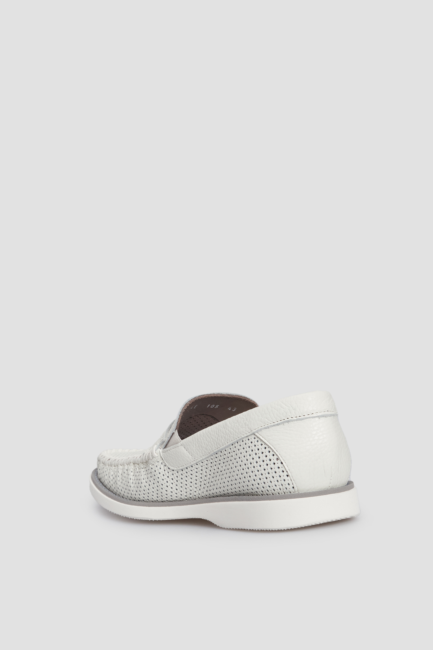 Мужские белые кожаные мокасины BALDININI U4E105P1VIFO;9000