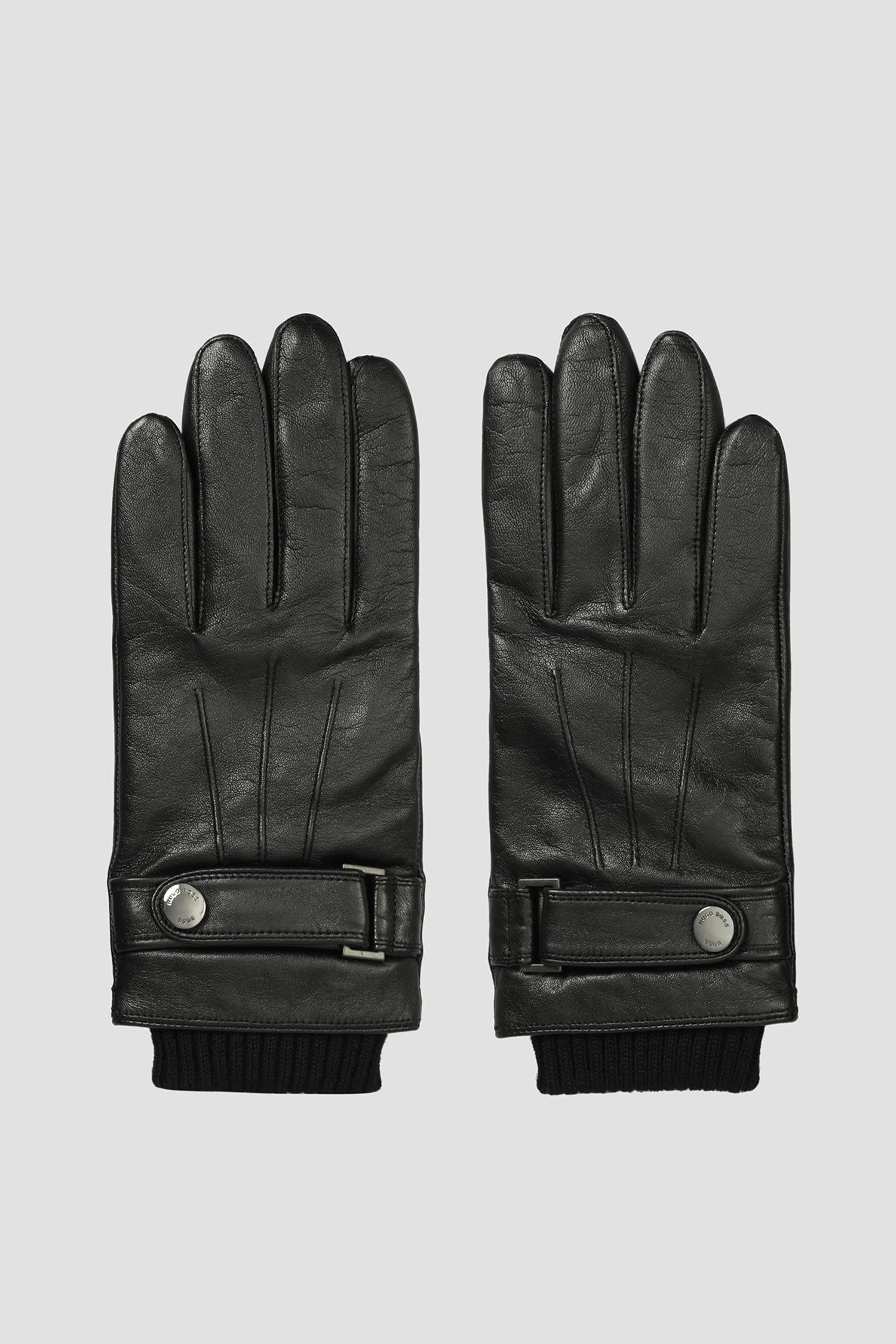 Мужские черные кожаные перчатки BOSS 50436431;001