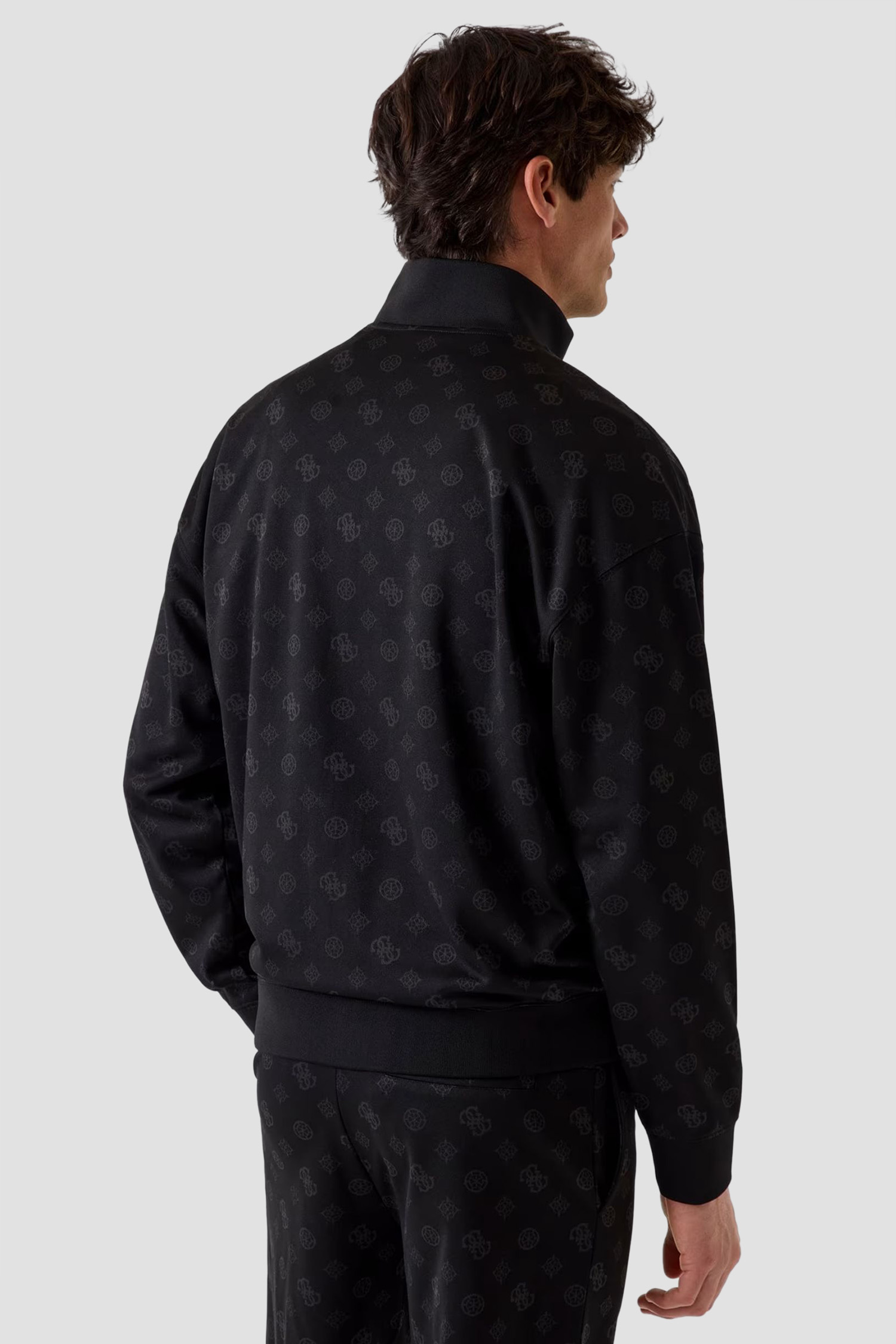 Мужская черная спортивная кофта с узором Guess Z6GQ07.K2849;FJCD