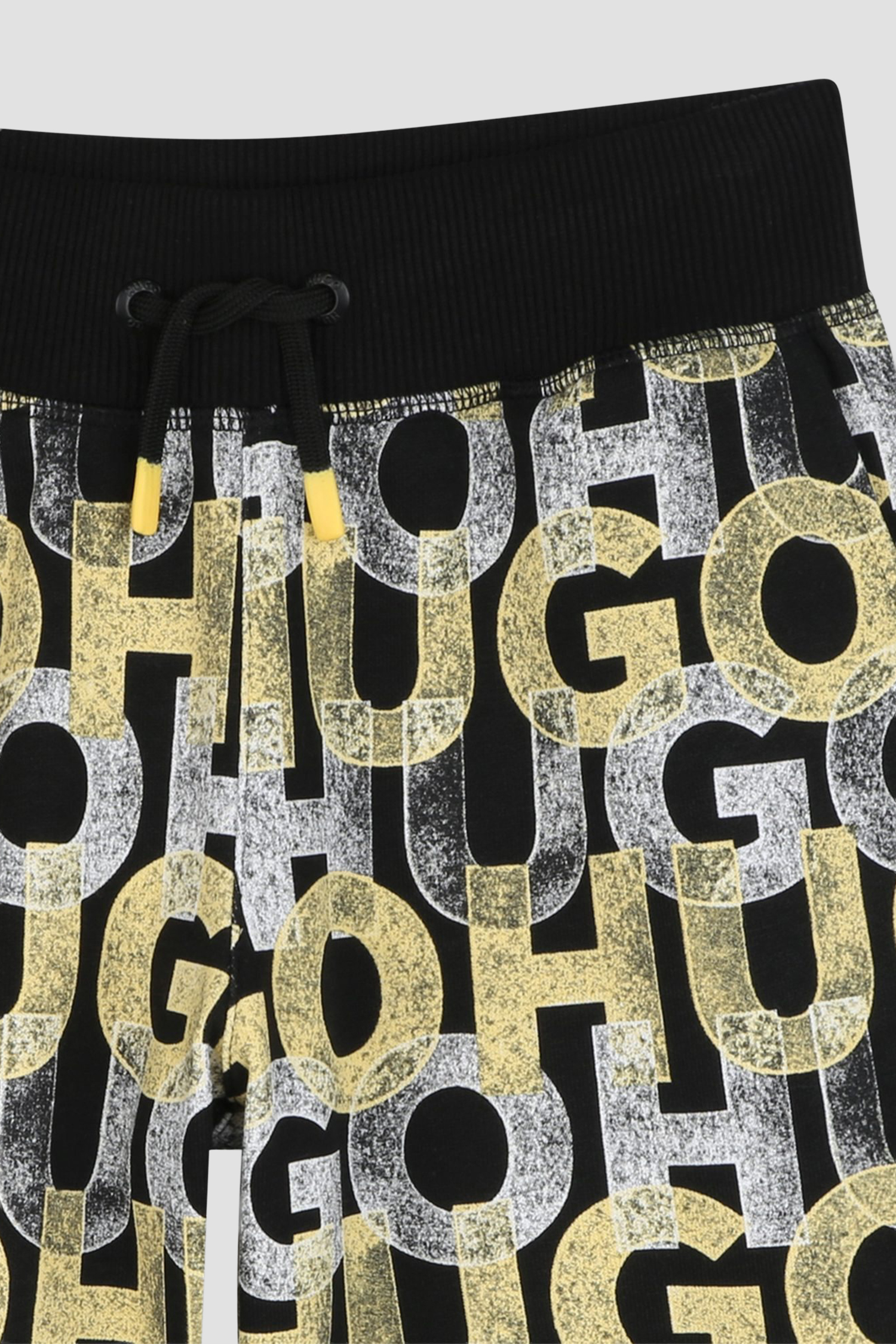 Детские черные шорты с узором HUGO kids G00368;M55