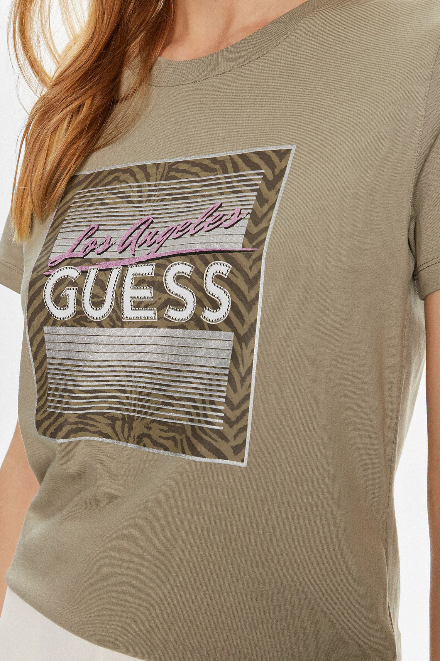 Жіноча зелена футболка Guess W4YI17.I3Z14;G9D5