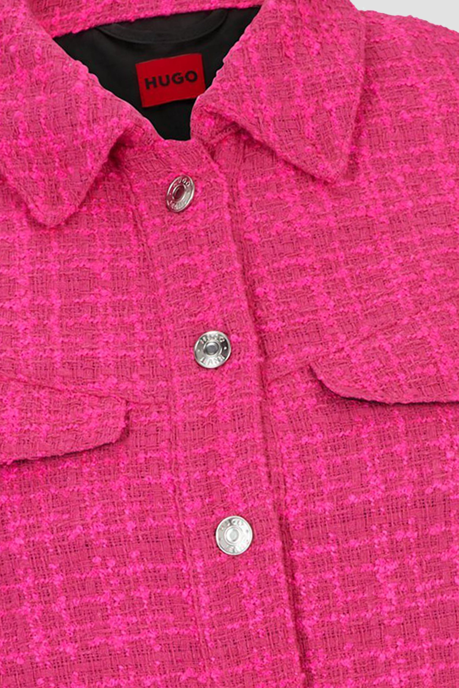 Женский розовый твидовый жакет HUGO 50508646;967