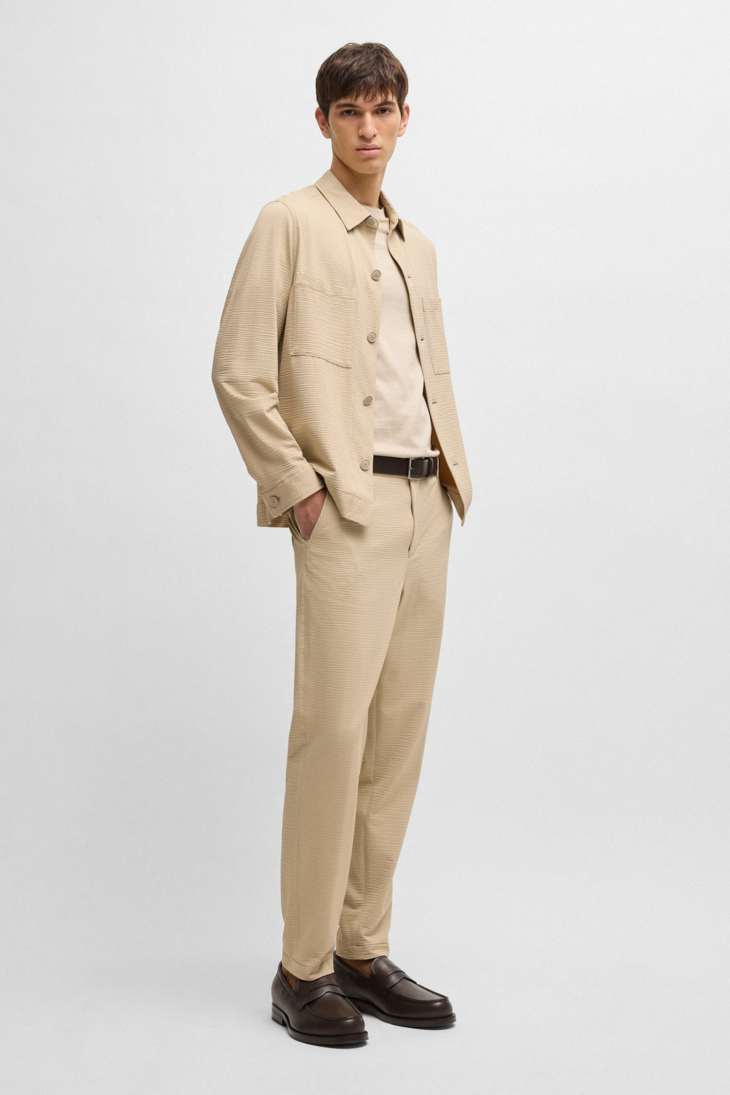 Мужские бежевые брюки BOSS 50540687;275