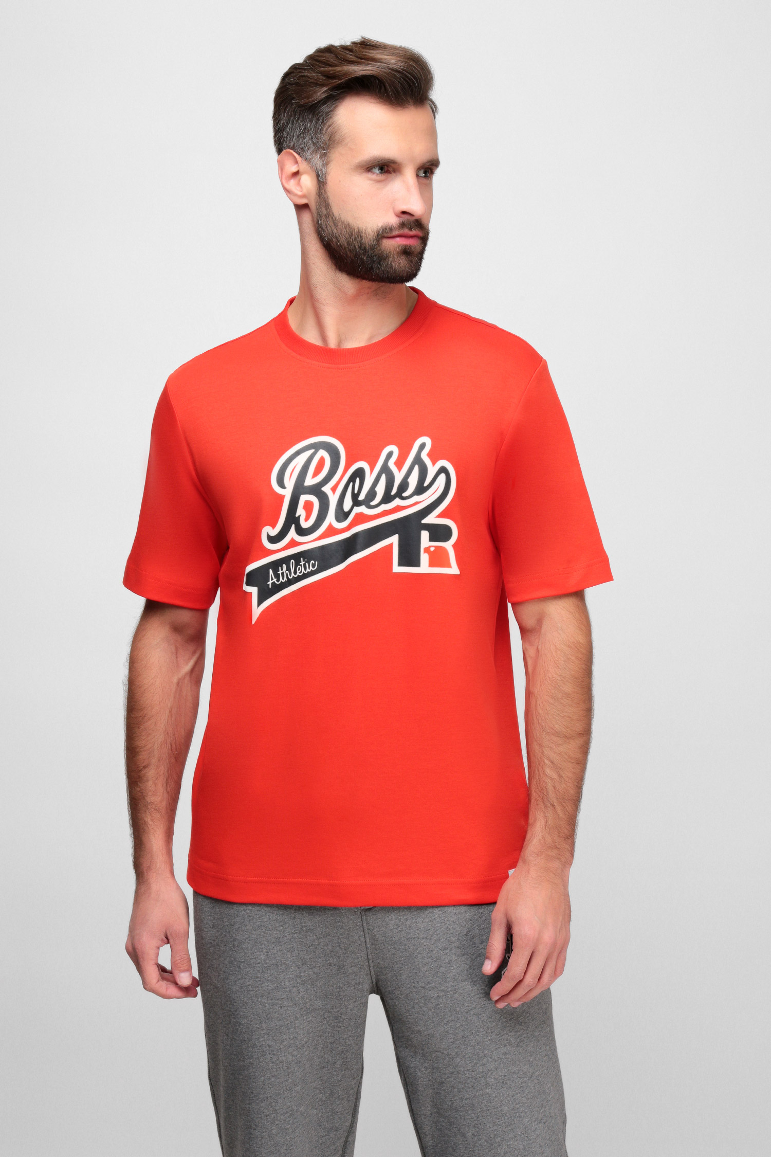 Чоловіча помаранчева футболка BOSS x Russell Athletic BOSS 50466090;821