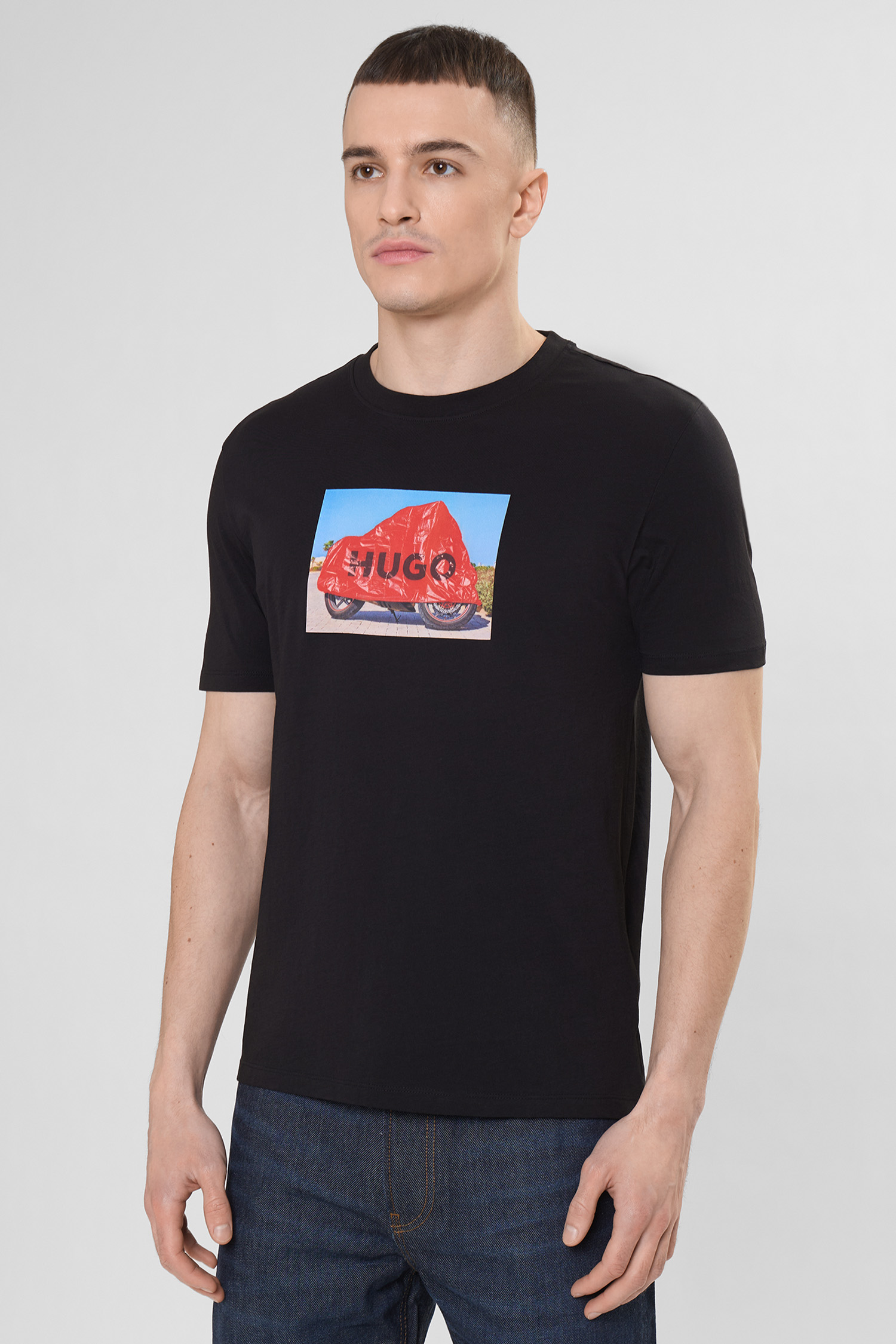 Чоловіча чорна футболка HUGO 50557674;001