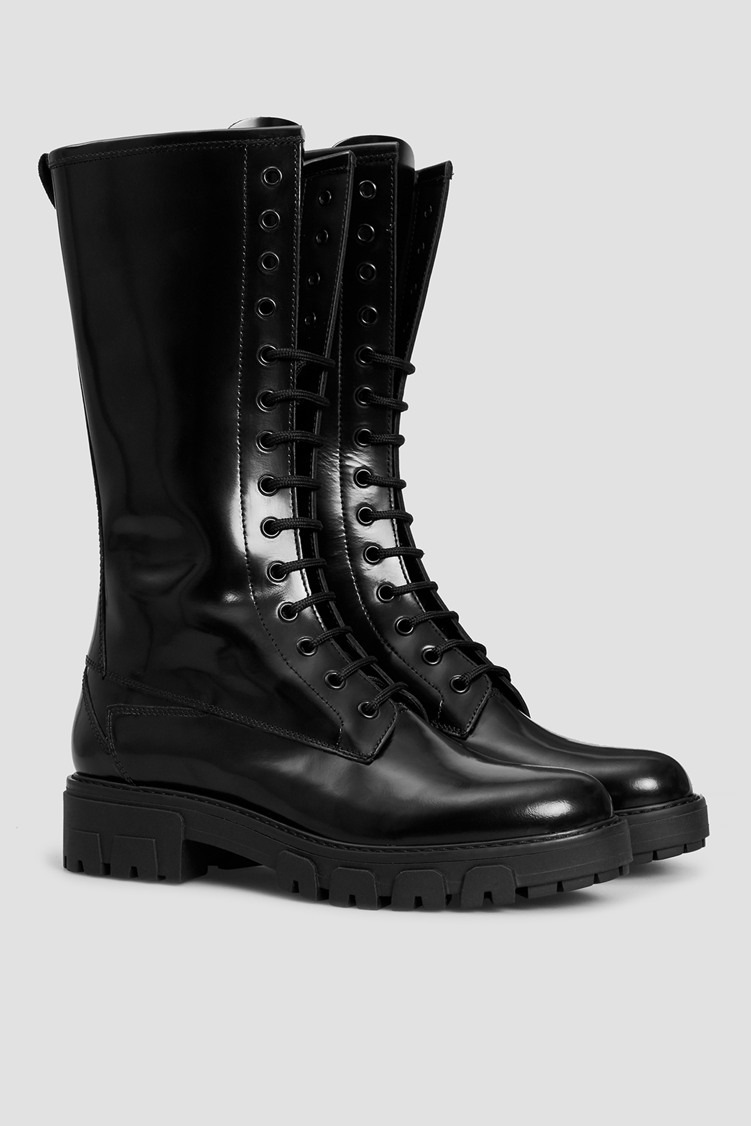 Женские черные кожаные сапоги HUGO 50461969;001