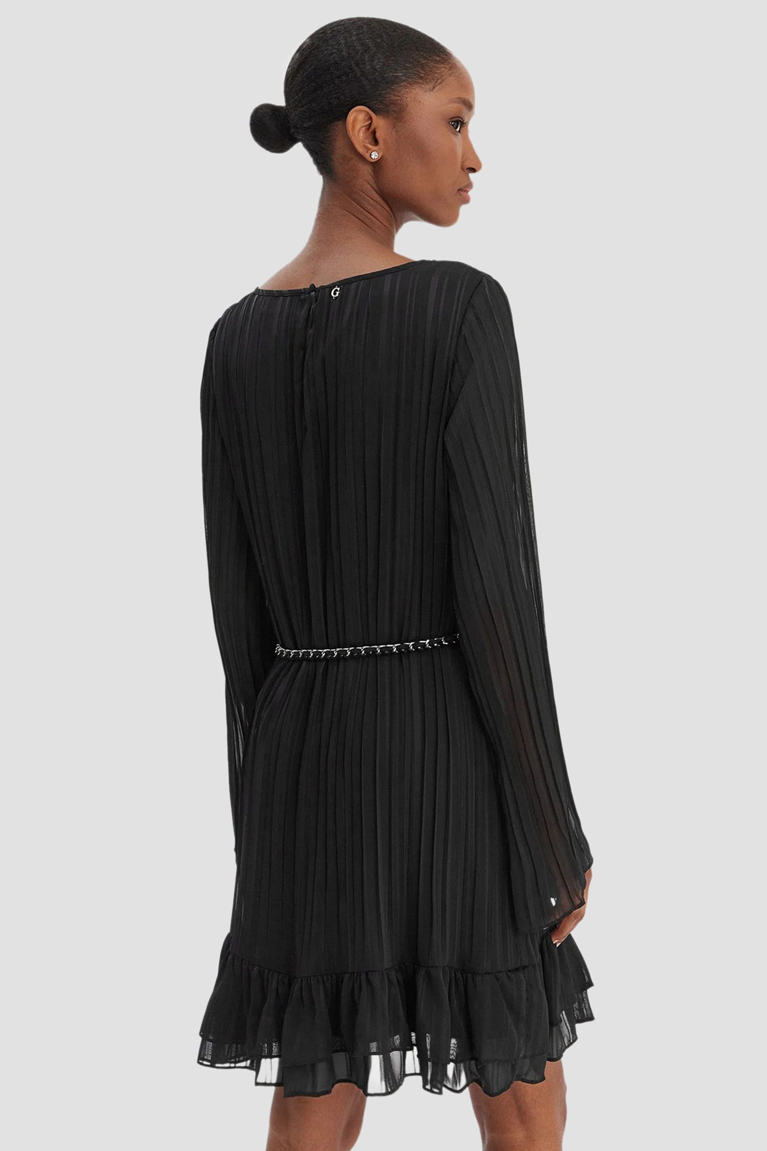 Жіноча чорна плісирована сукня Guess W6RK37.WJ712;JBLK