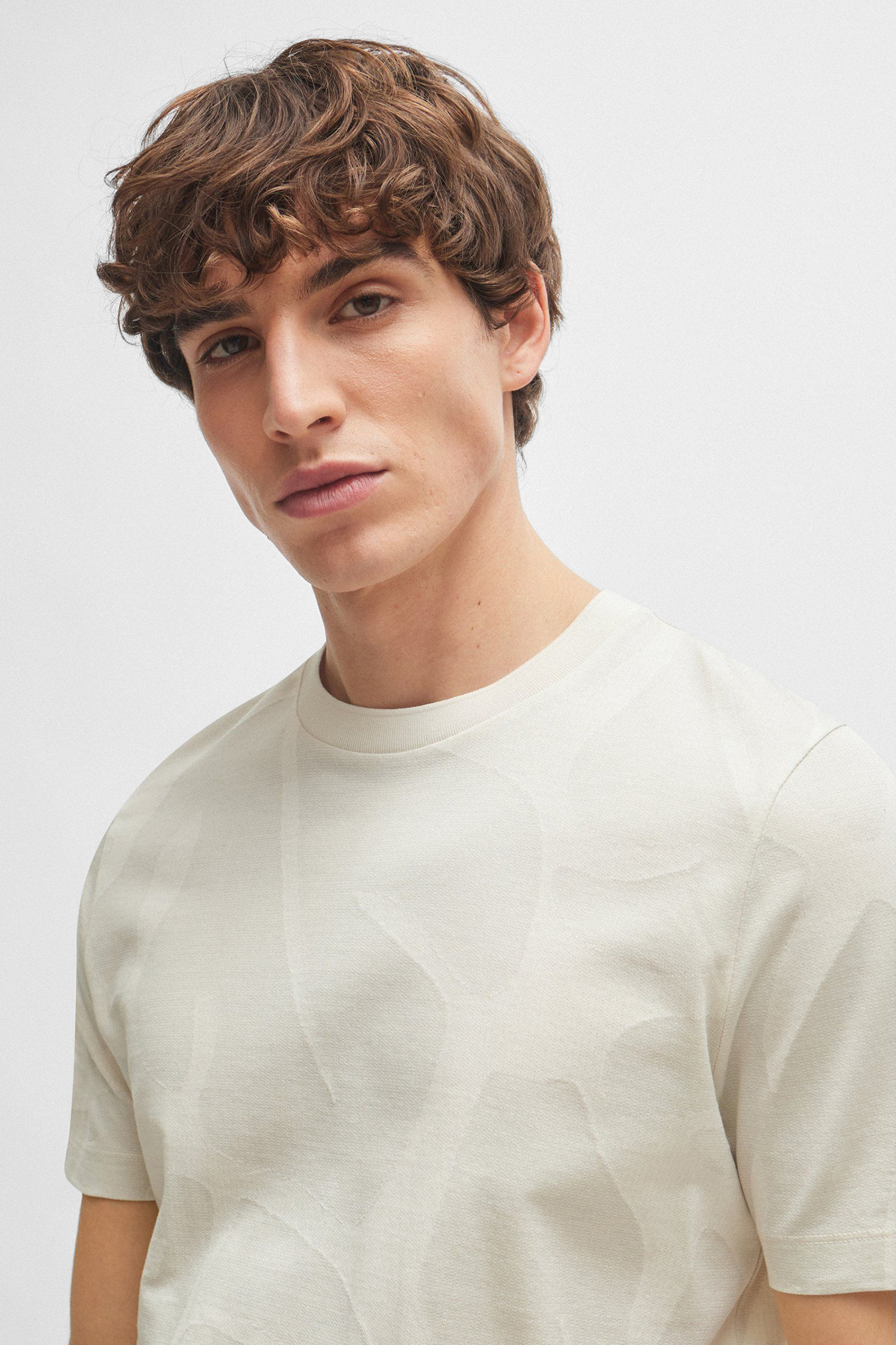 Мужская белая футболка с узором BOSS 50511843;131