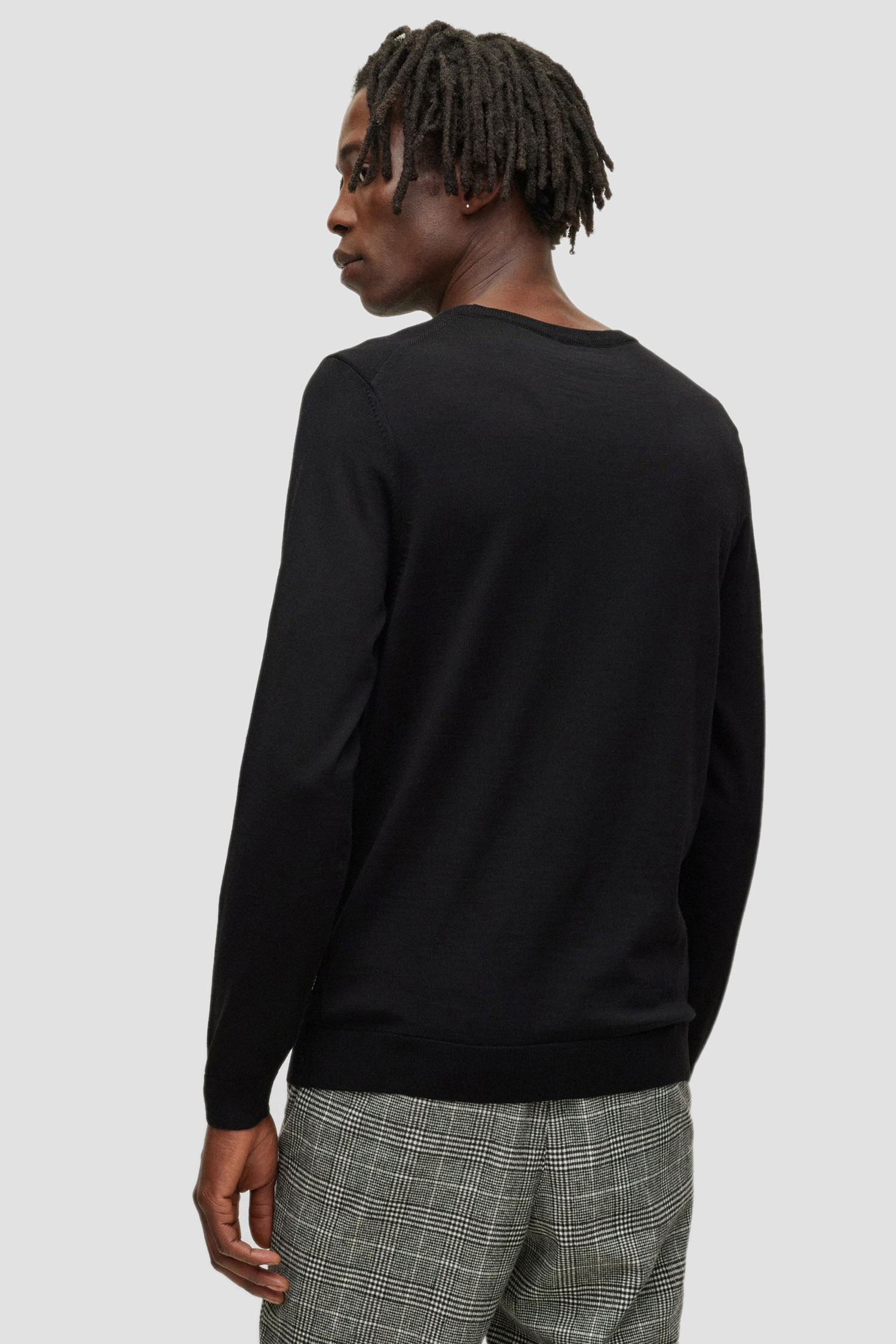 Чоловічий чорний вовняний джемпер BOSS 50468239;001