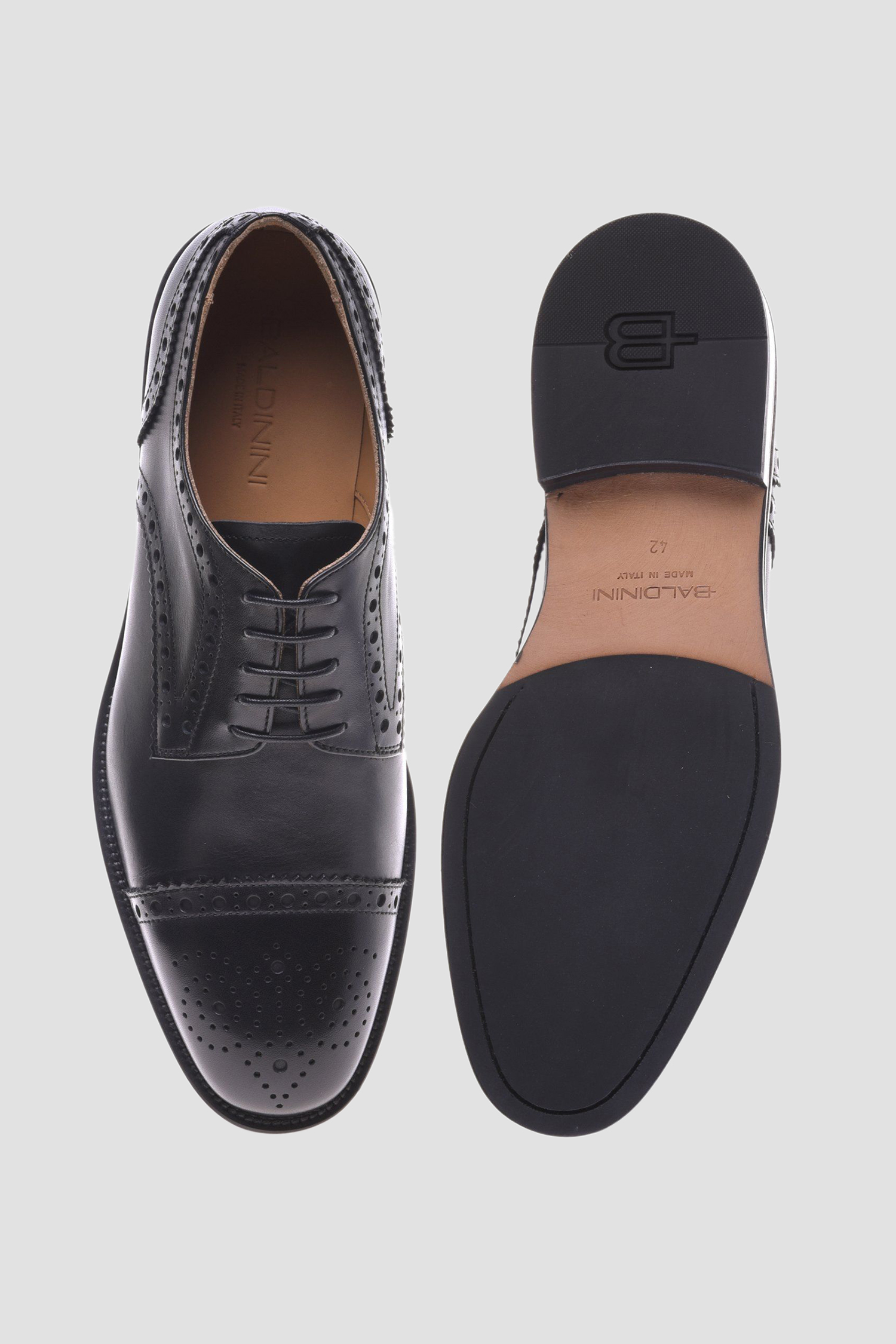 Мужские черные кожаные дерби BALDININI U5E019P1VITE;0000