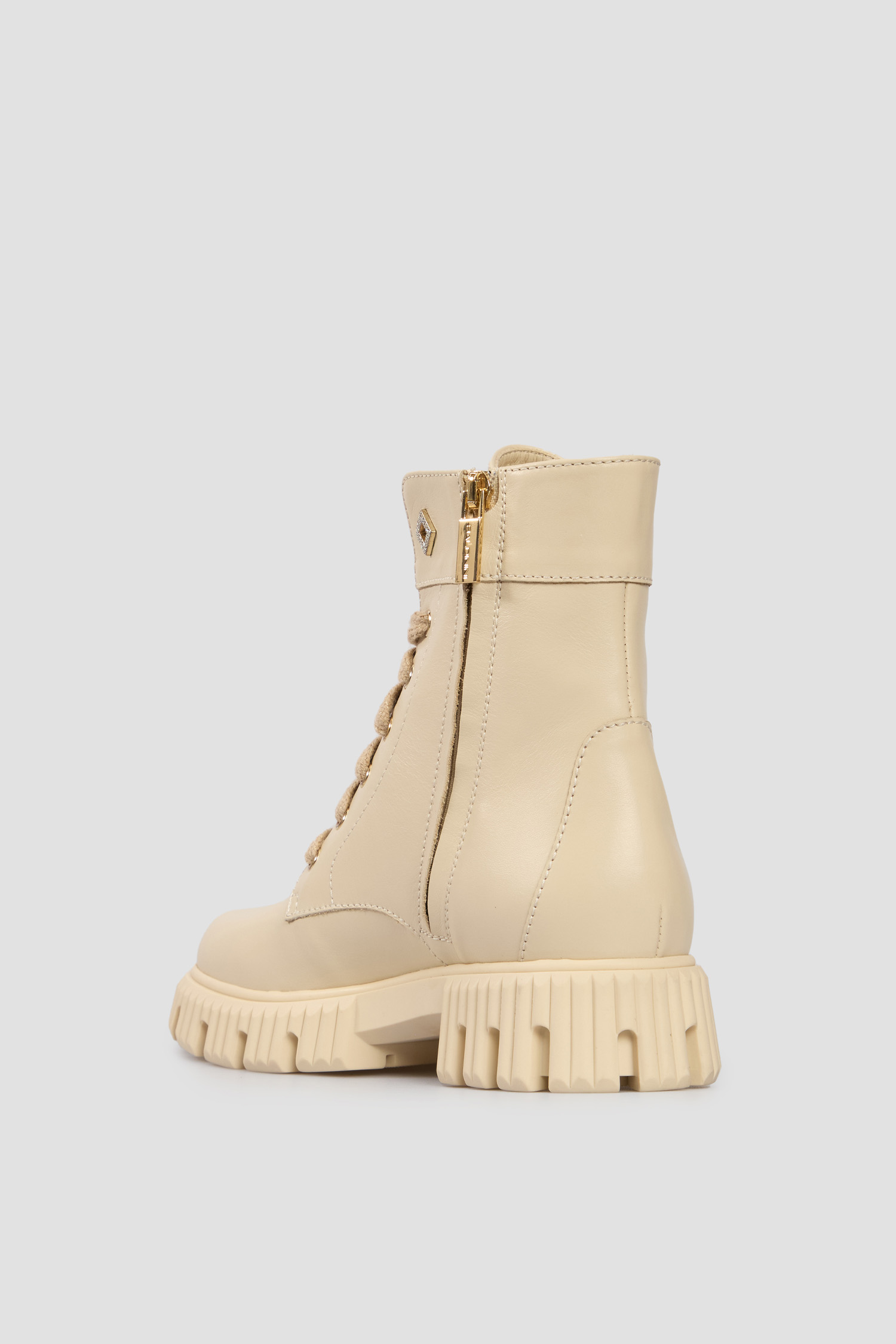 Женские бежевые кожаные ботинки BALDININI D5B504P1VITE;9012