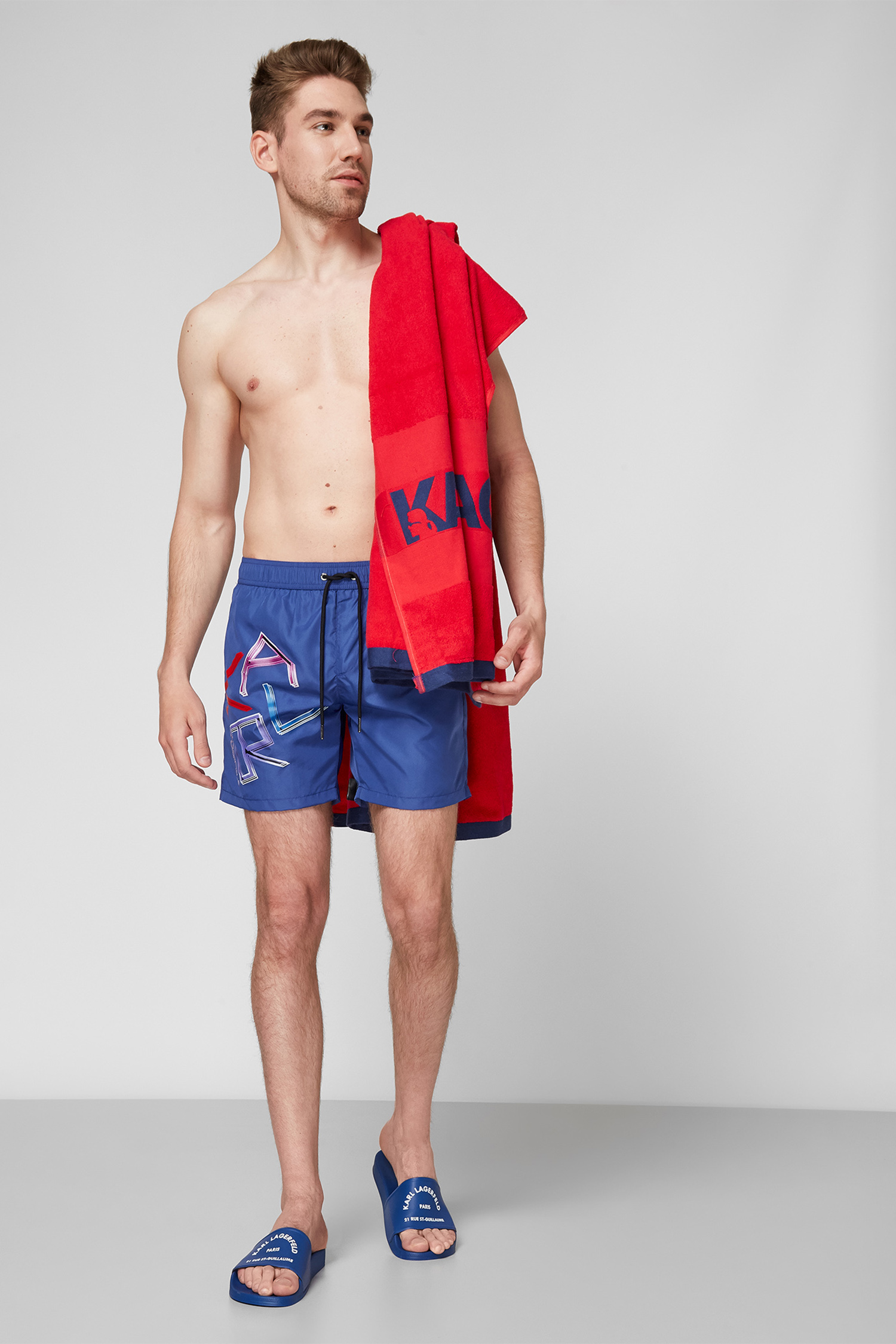 Чоловічі сині плавальні шорти Karl Lagerfeld KL21MBM04;NAVY