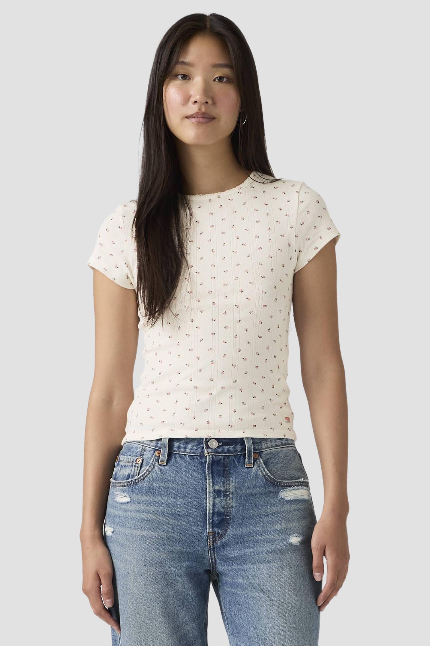 Женская бежевая футболка с узором Levi’s® 005IM;0007
