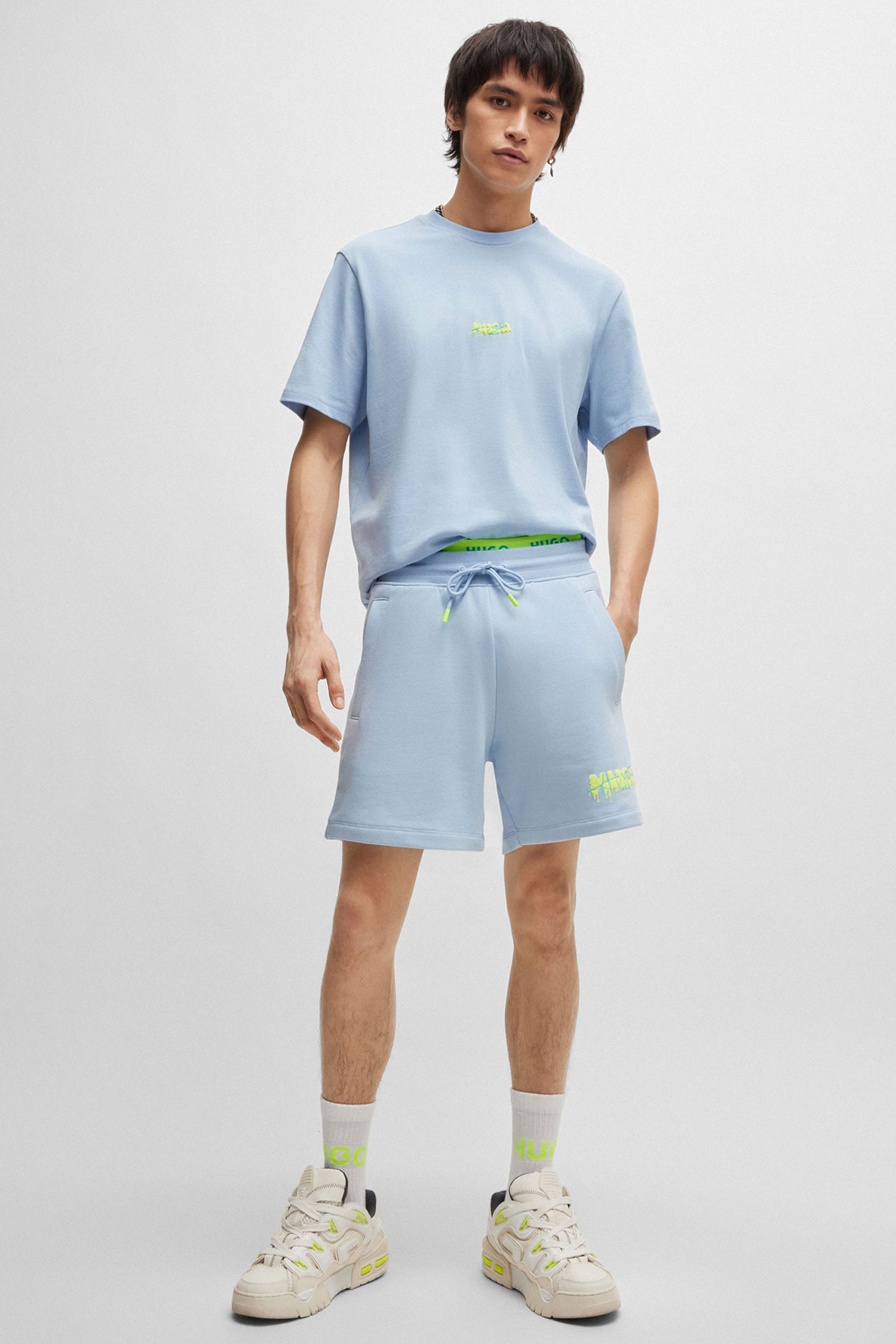 Мужские голубые шорты HUGO 50510005;455