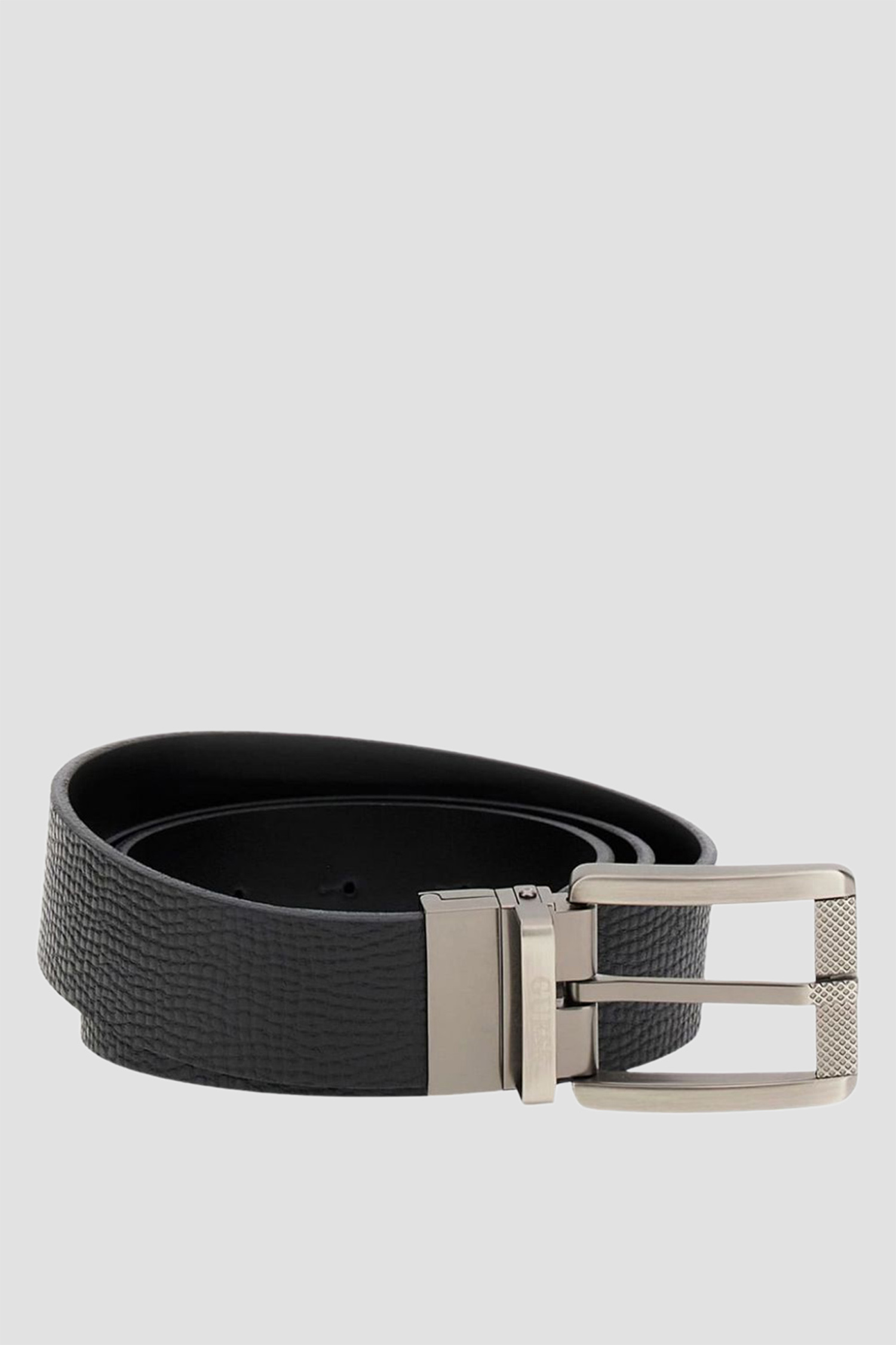 Чоловічий чорний шкіряний ремінь Guess BM7847.P5435;BLA