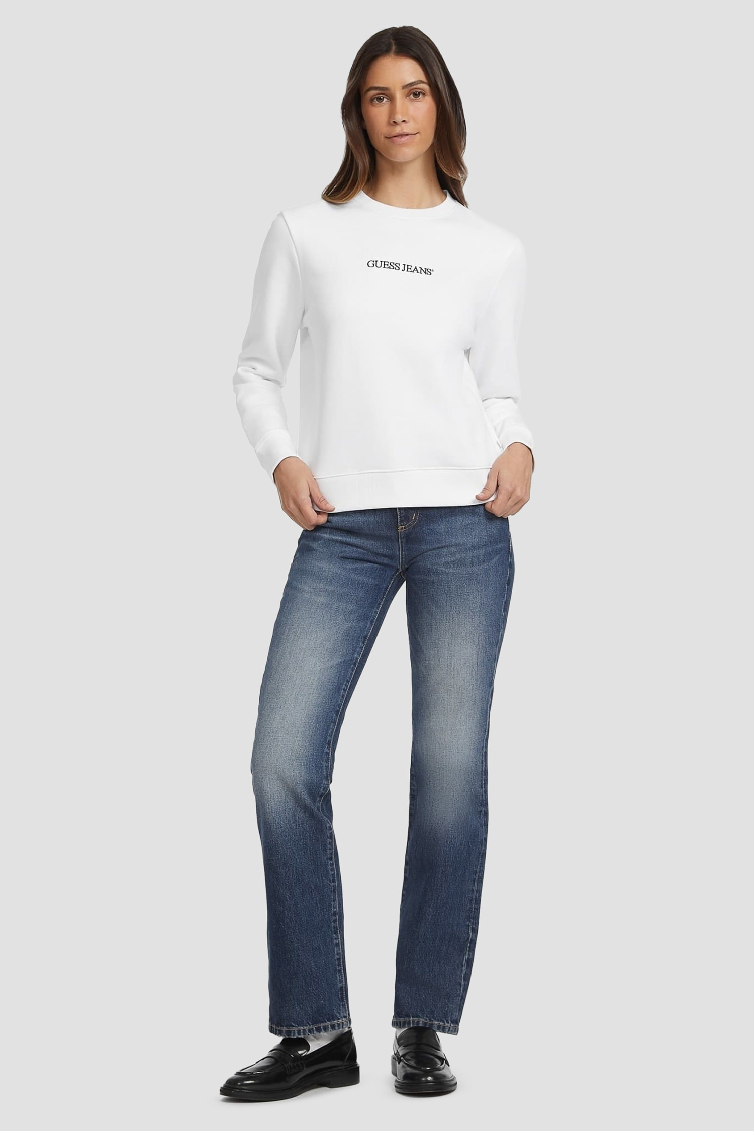 Женский белый свитшот Guess Jeans W4YQ10.KC811;G011