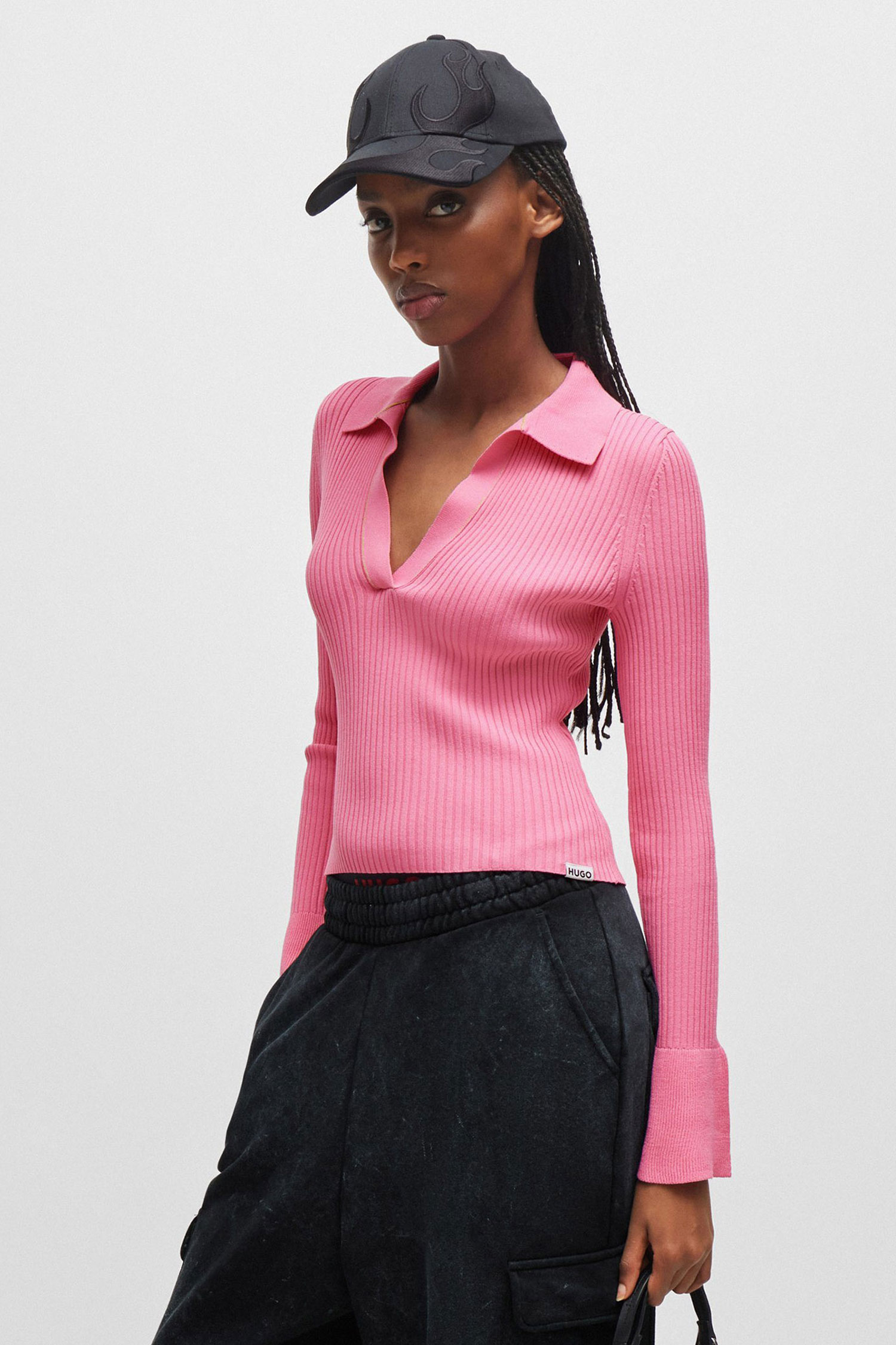 Женский розовый пуловер HUGO 50507957;698