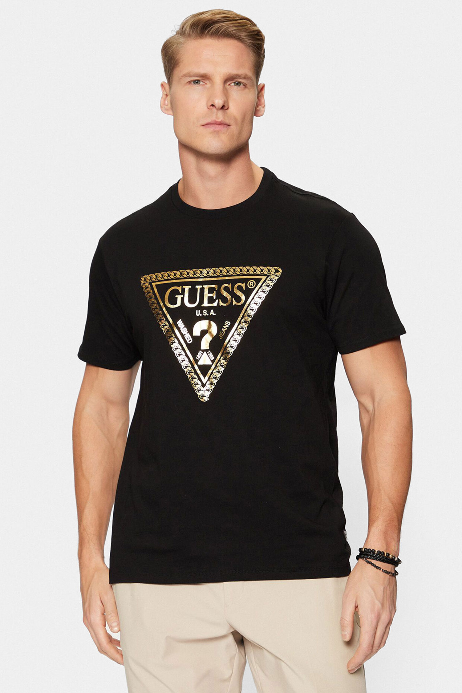 Мужская черная футболка Guess M5RI49.K9RM1;JBLK