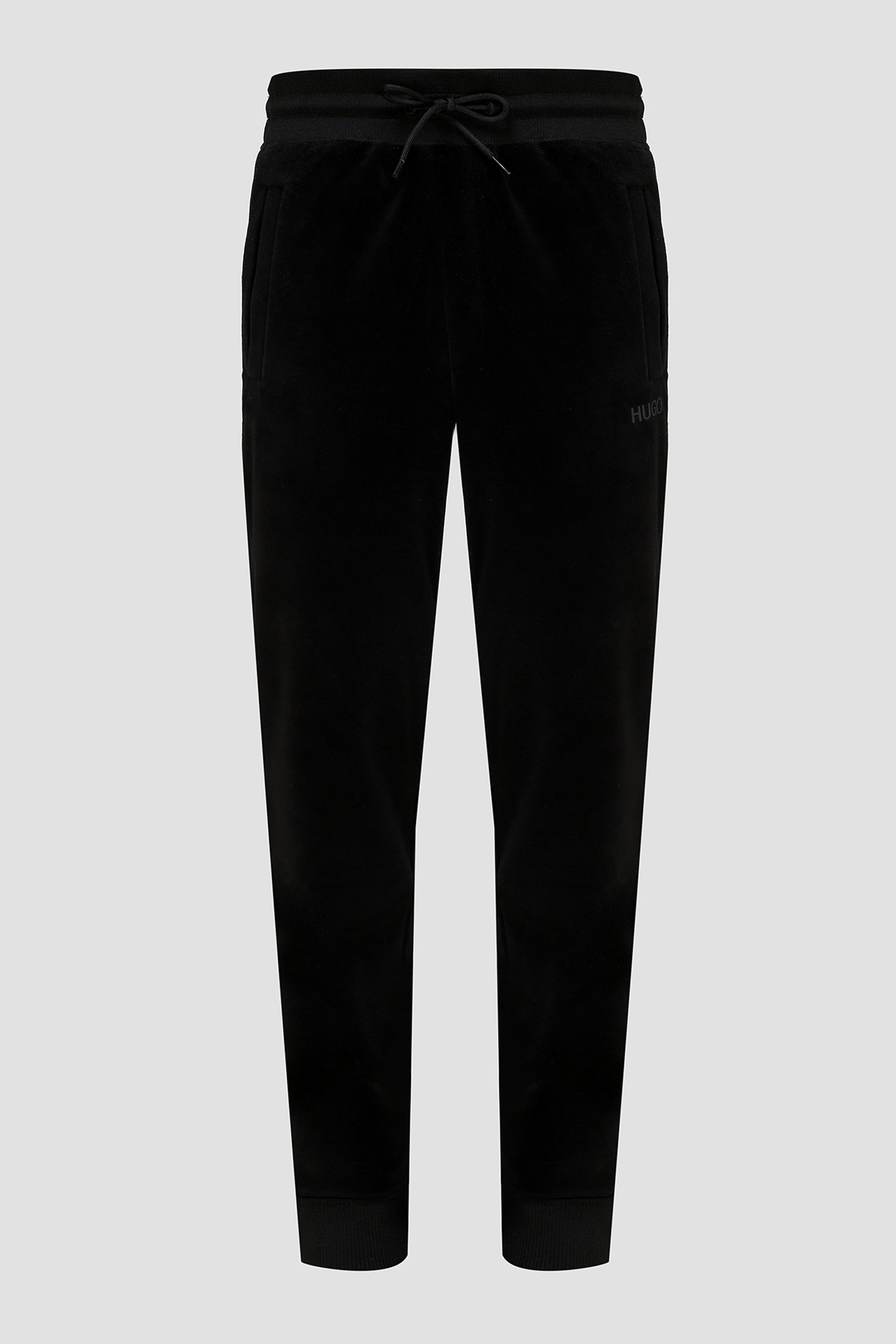 Черные велюровые спортивные брюки для парней HUGO 50463473;001