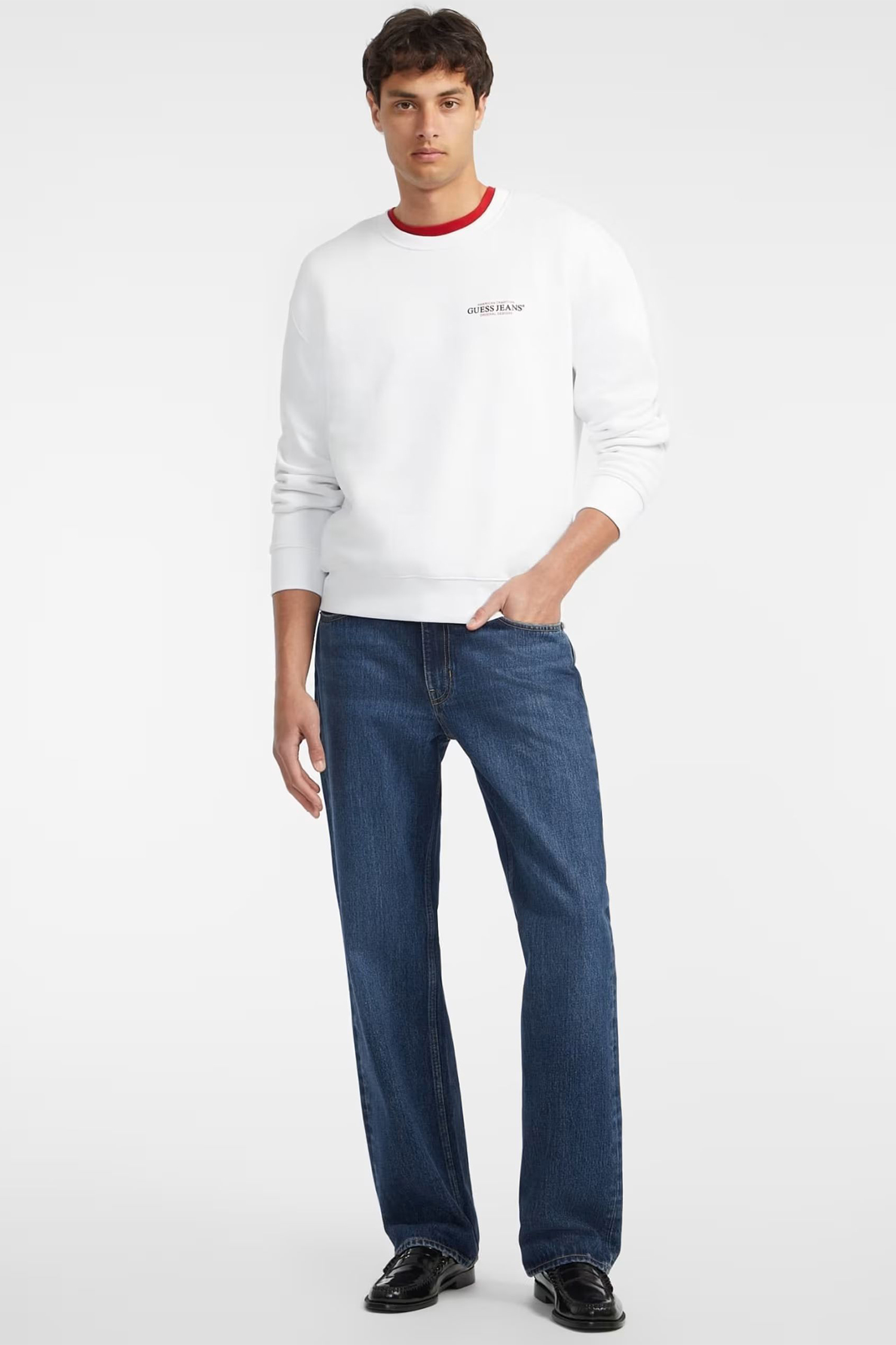 Мужской белый свитшот Guess Jeans M4YQ17.K9V31;G011