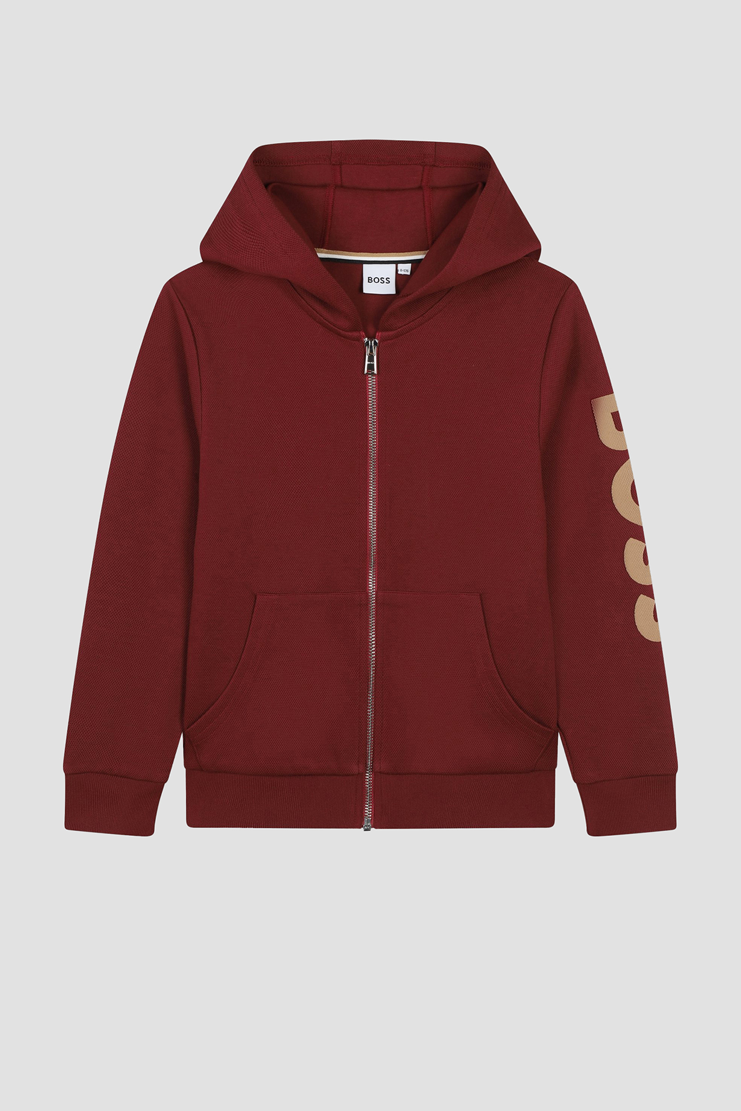 Дитяча бордова кофта на блискавці BOSS kids J51127;95L