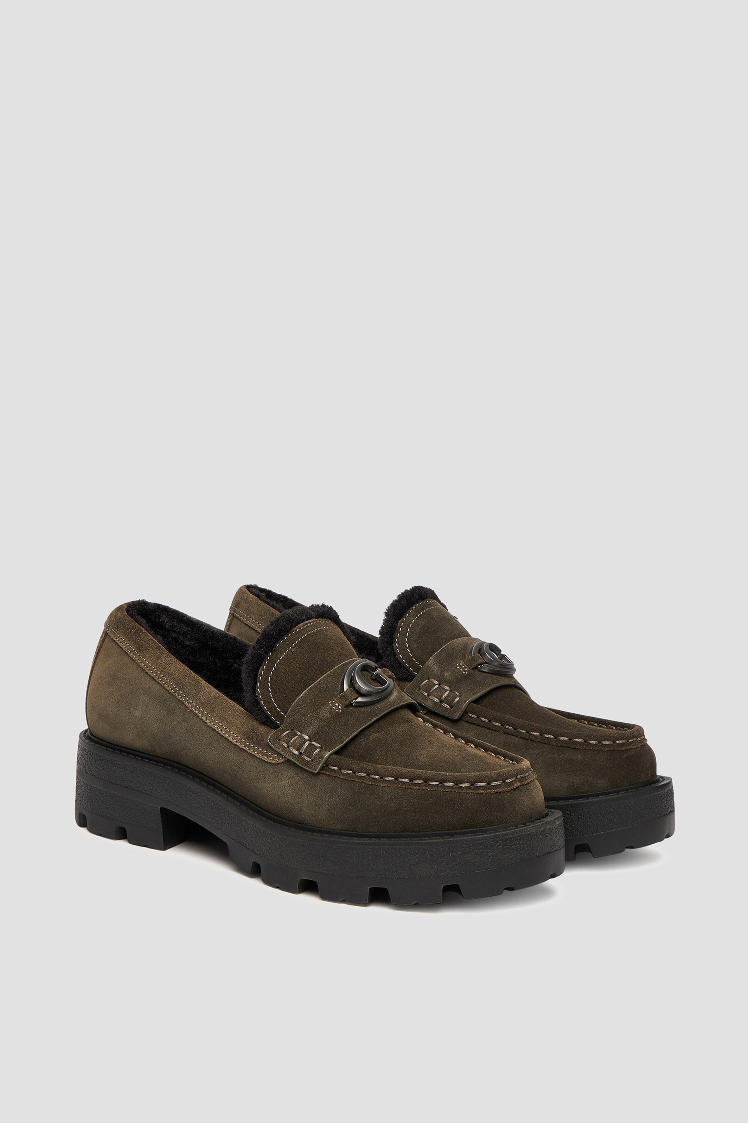 Жіночі темно-зелені замшеві лофери Guess FLFYKY.SUE14;GREEN
