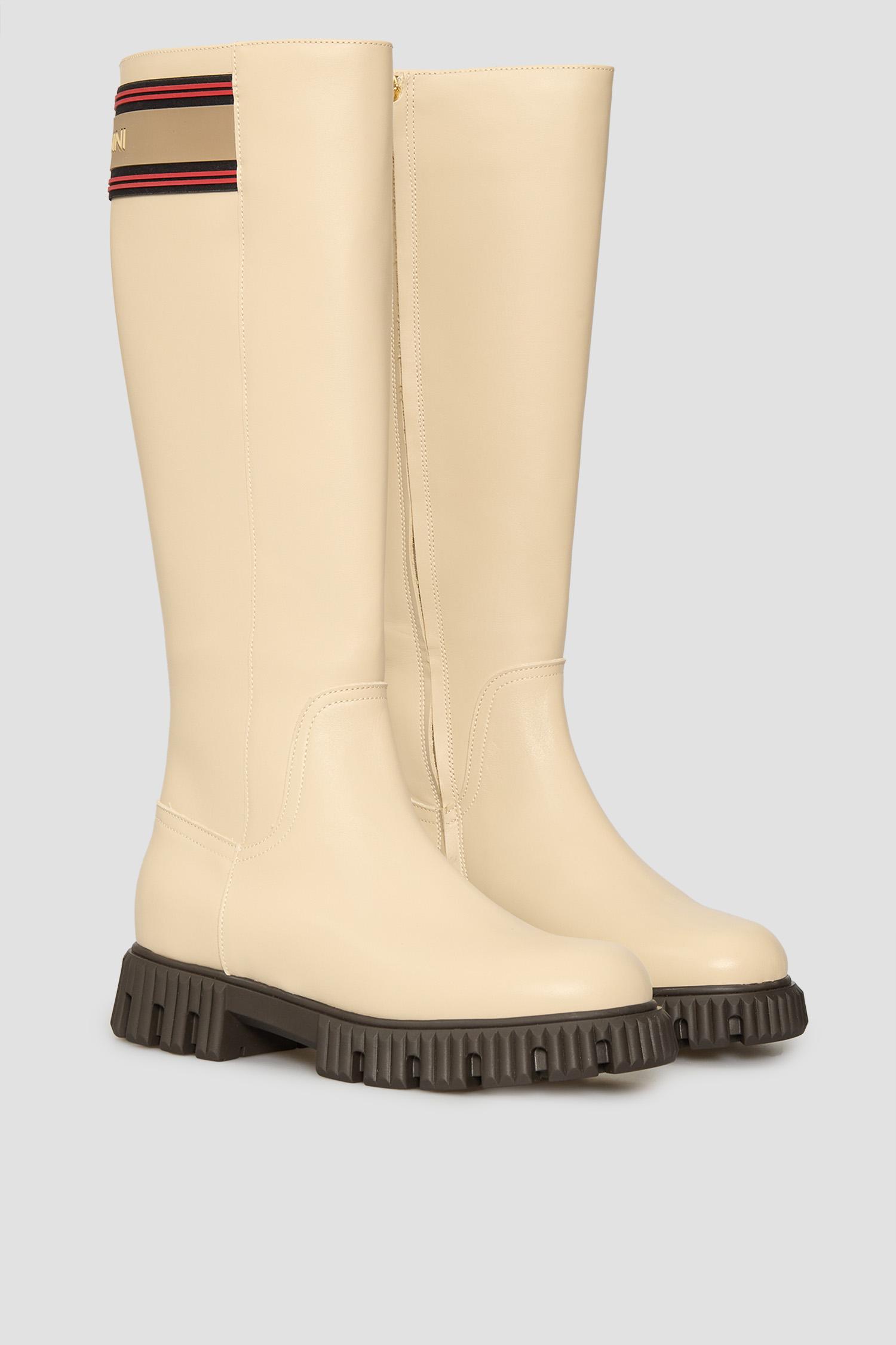 Женские бежевые кожаные сапоги BALDININI D6B550E1VTEL;9012