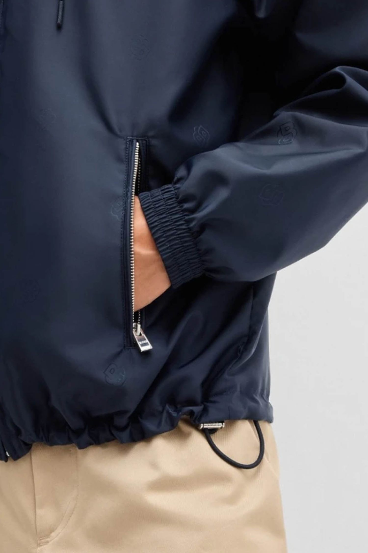 Мужская темно-синяя ветровка с узором BOSS 50535482;404