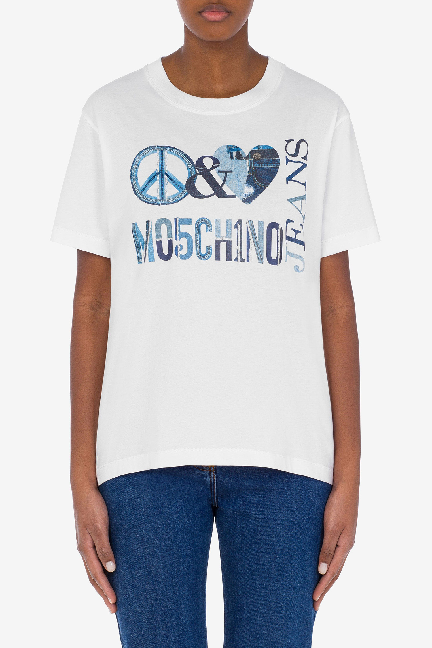 Женская белая футболка Moschino A0704.8762;2001